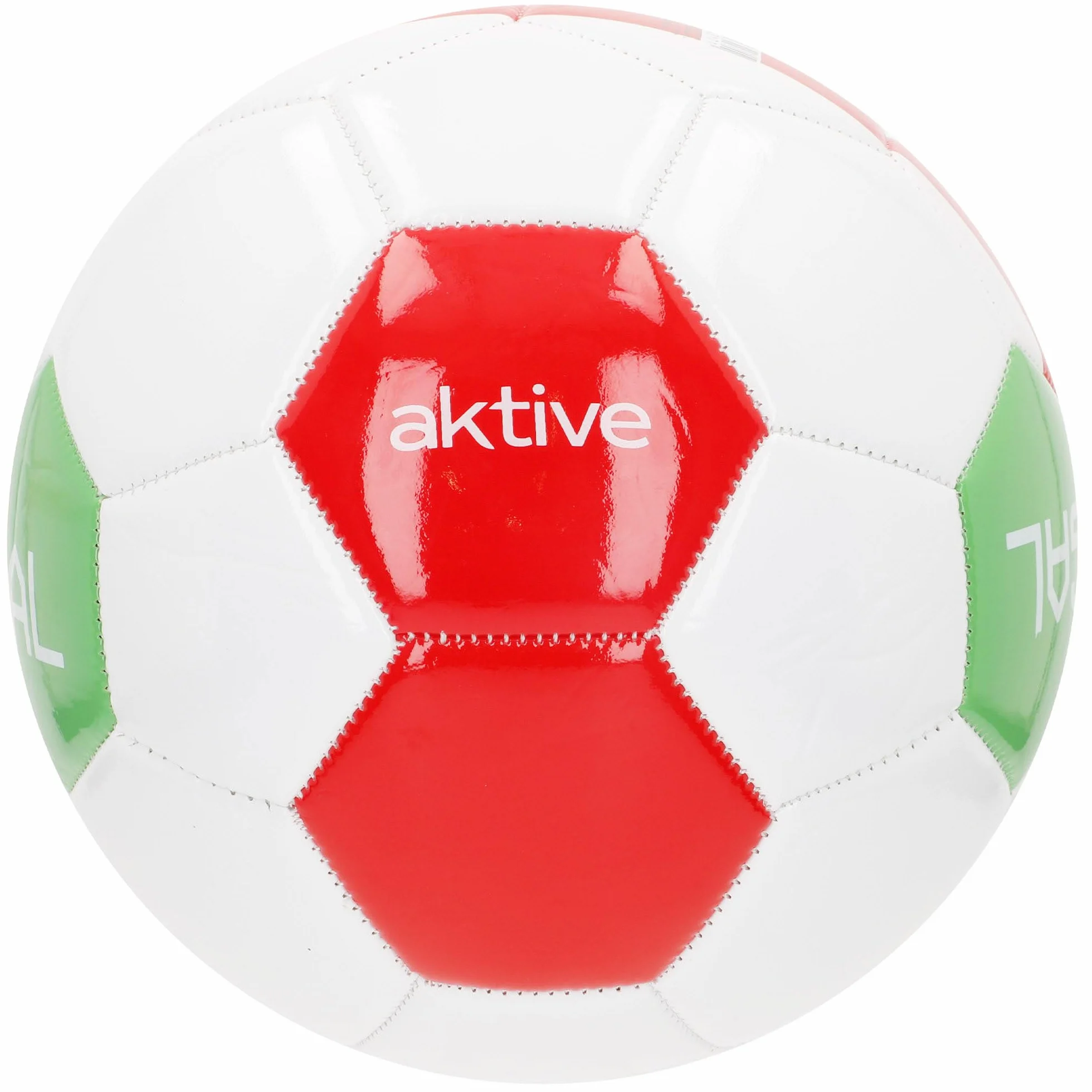 AKTIVE Balón de fútbol Portugal Talla 5 PVC 2.7 mm 410 g Diseño Oficial Verde Blanco Rojo
