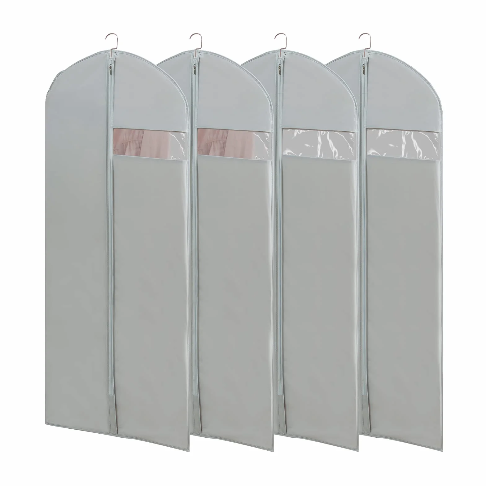 Bolsas de vestir para vestidos de largo, 165 cm largo vestido transparente bolsa de ropa (juego de 4, 23.3 x 65 pulgadas)