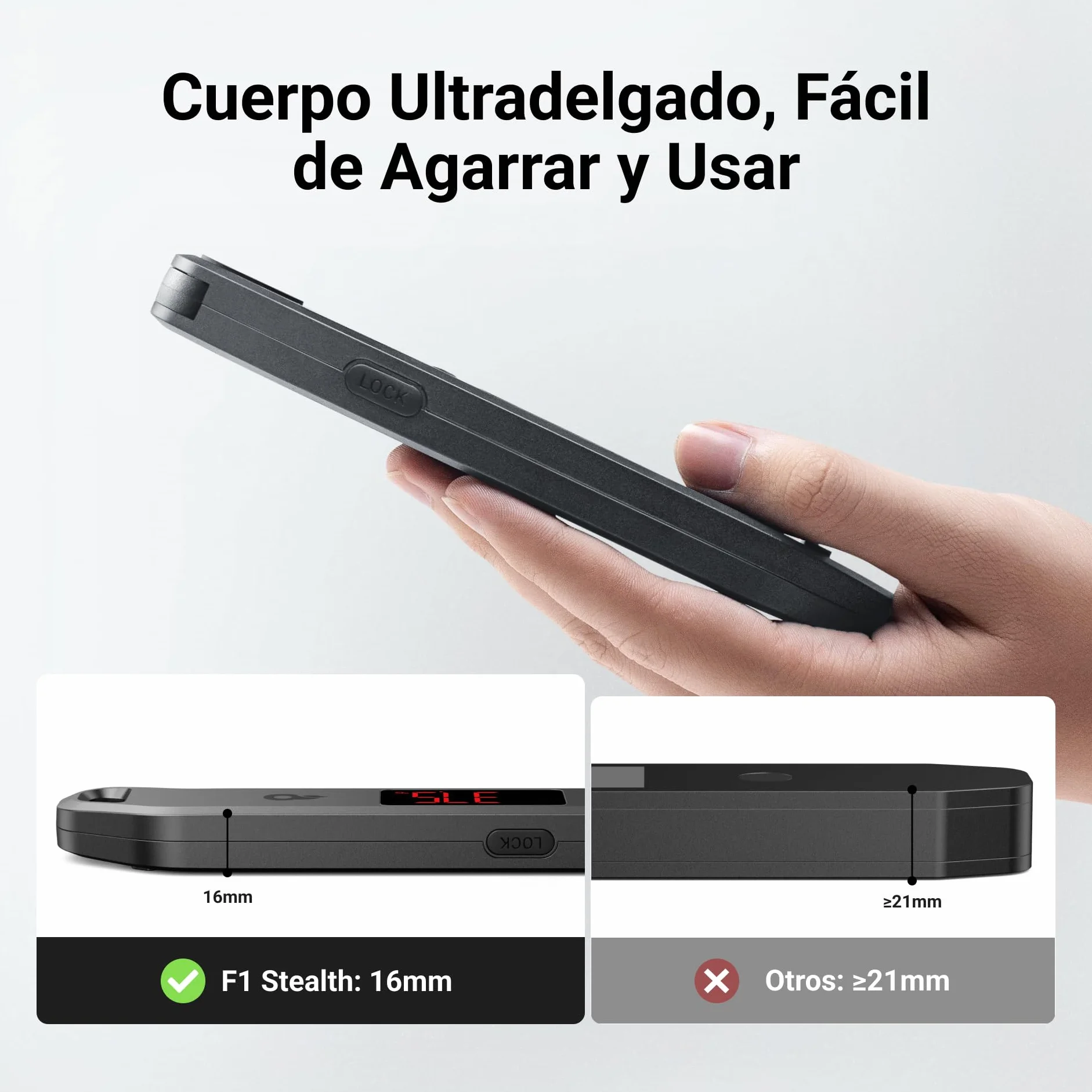 ThermoMaven F1 Stealth Termómetro de Cocina Digital para Carne, Lectura Instantánea en 1 s, Precisión Certificada NIST ±0,3 °C, Impermeable IP65, Pantalla LED Grande, Imán para BBQ, Horno y Plancha