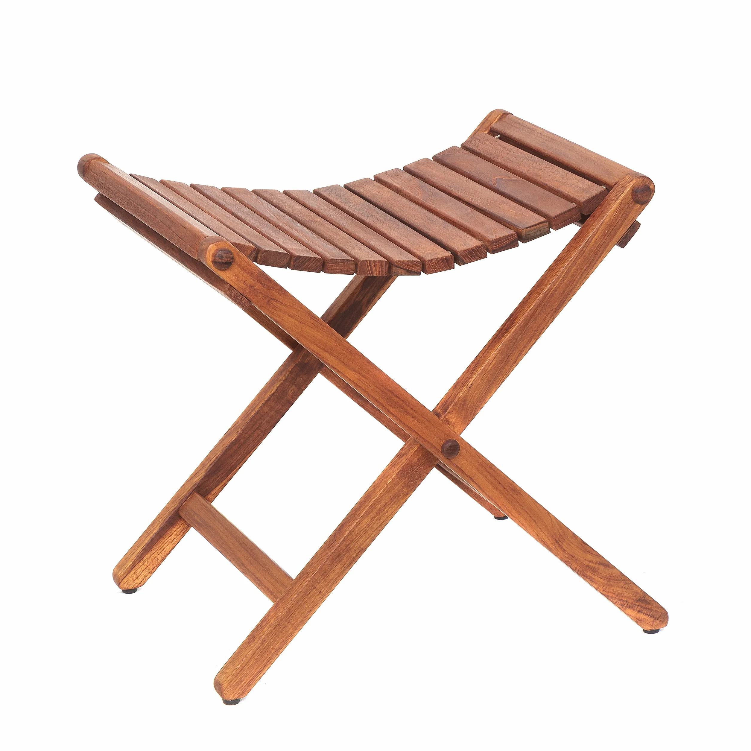 AsinoX TEK.601 Taburete Plegable, Madera de teca, 46x41x46 cm