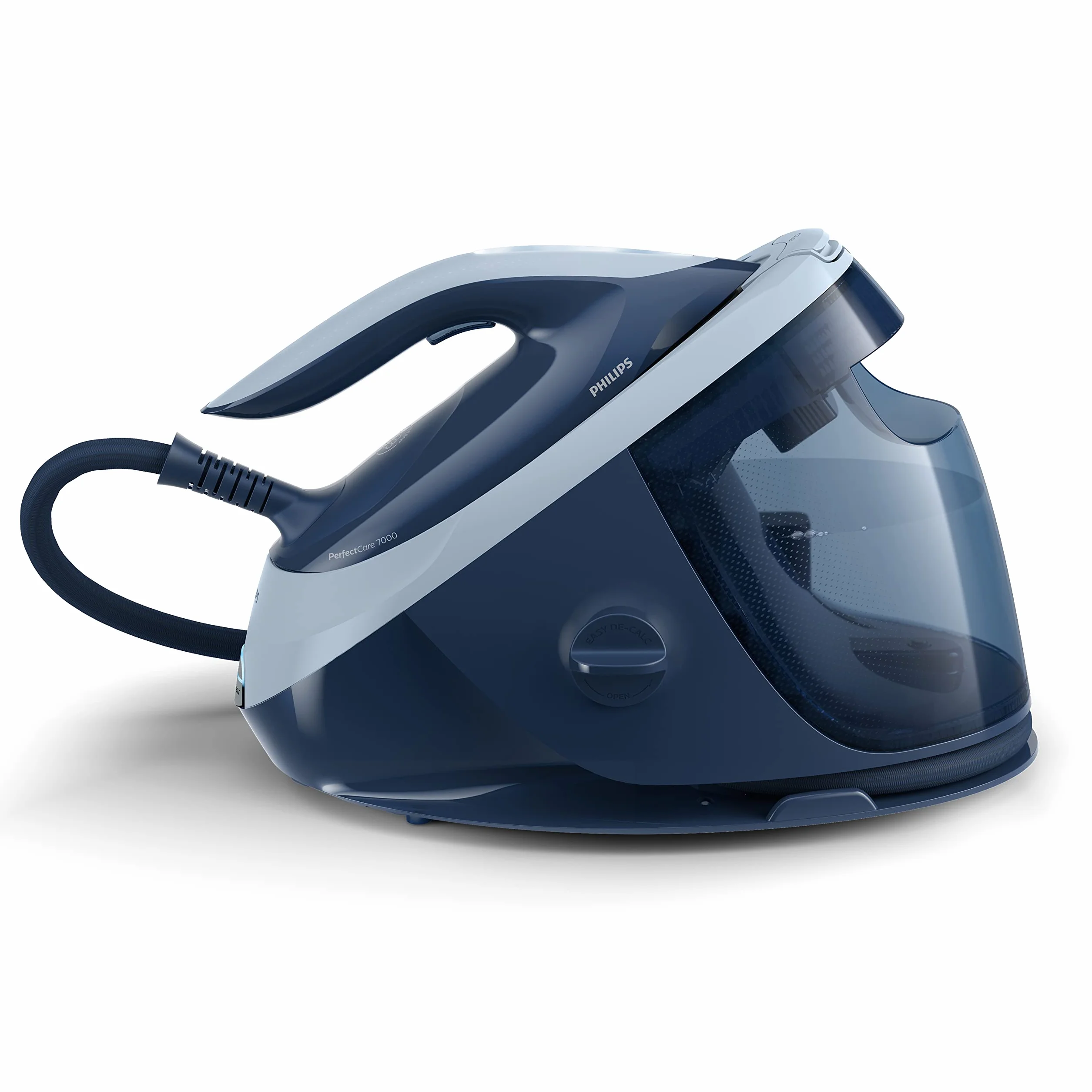 Philips PerfectCare Serie 7000 Generador de Vapor - 2100 W, Salida de Vapor de 600 g, 8,0 Bares de Presión, Tecnología OptimalTEMP, Depósito de 1,8 l, Azúl Marino/Azúl oscuro (PSG7030/20)