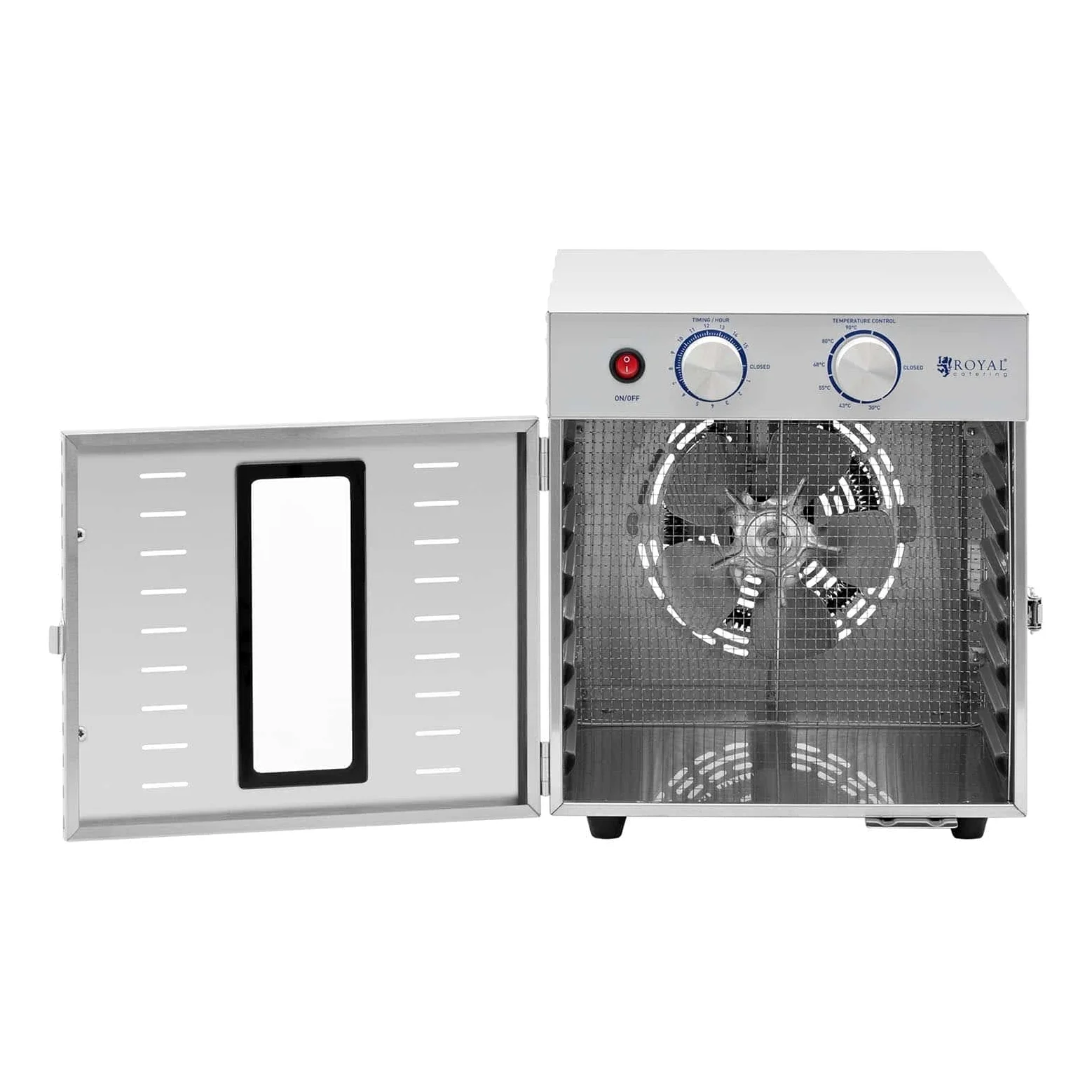 Royal Catering RCDA-800/23S Deshidratador 800 W 8 estanterías Secador Deshidratador