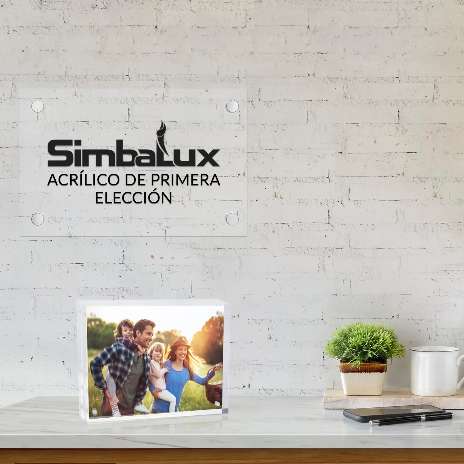 SimbaLux Marco Fotográfico Acrílico Magnético 12,7x17,8 cm, Paquete de 3 | Transparente como el Cristal, Doble Cara Sin Marco para Exhibición, Autoportante, Fácil de Cambiar