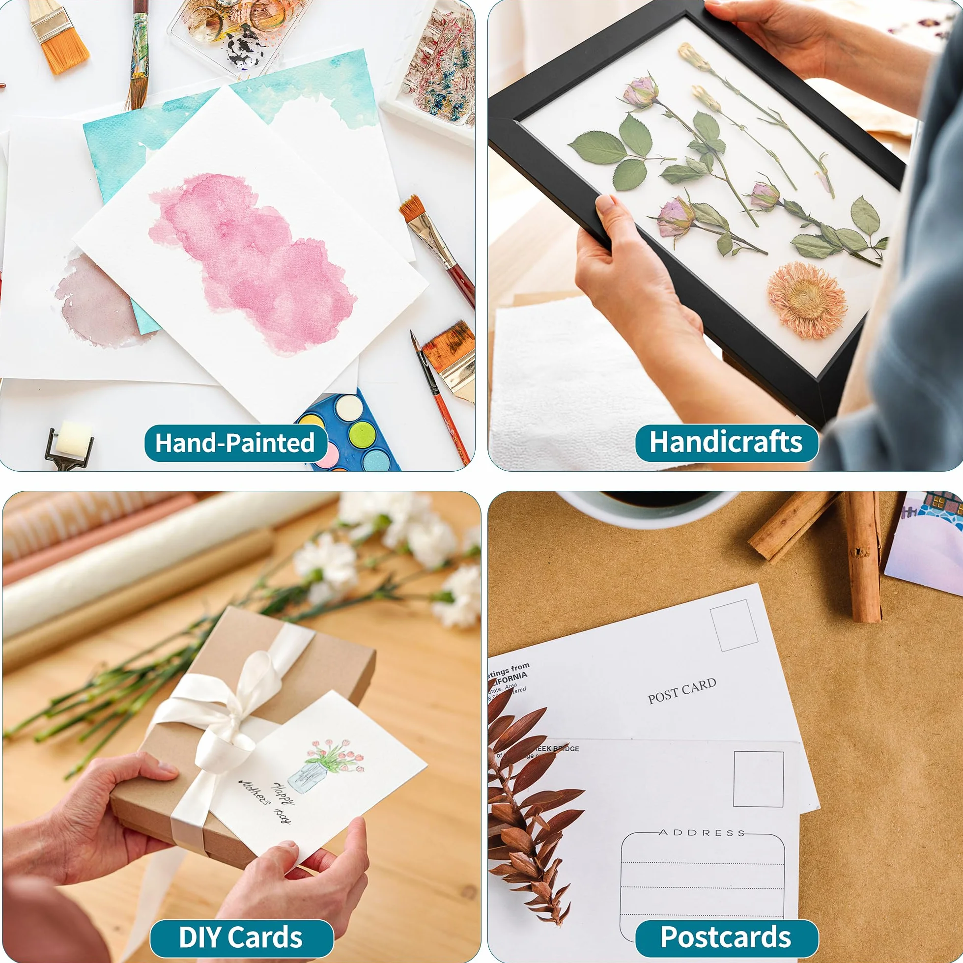 Papel de cartón blanco A4 – 70 hojas 200 g/m²/75 lb, grueso a doble cara para impresora, fabricación de tarjetas, bricolaje, scrapbooking PAC05WHA470