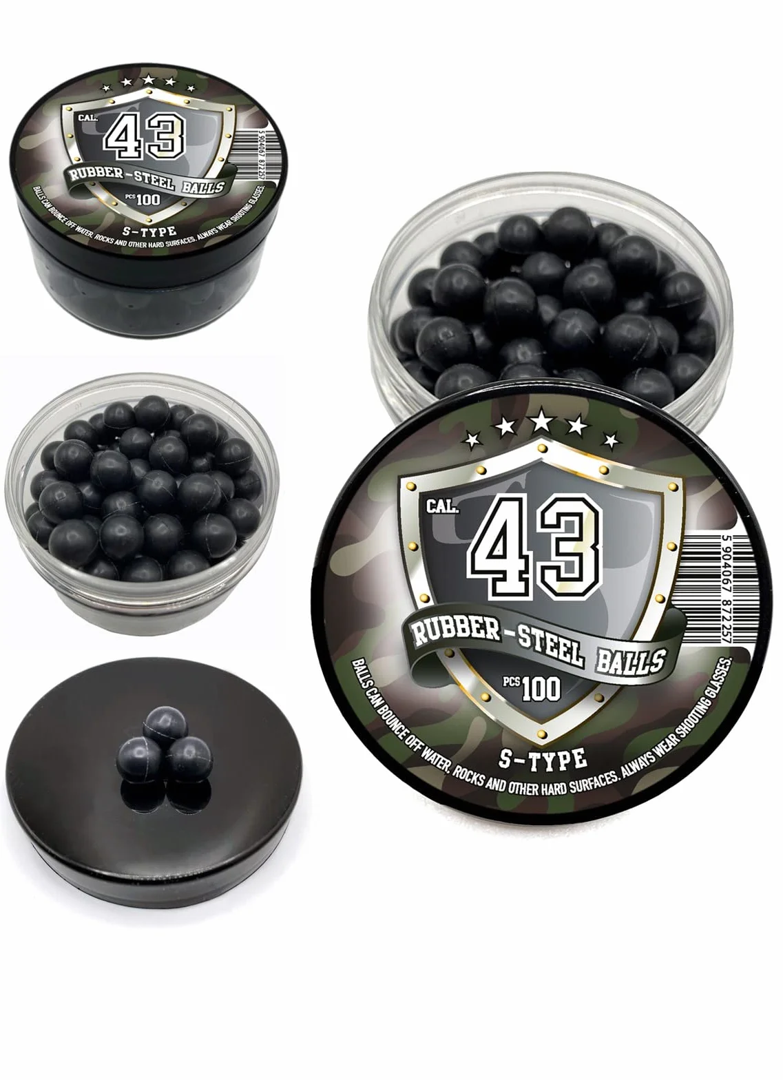 SSR 100 Rubber Balls Self Home Defense 43 Caliber