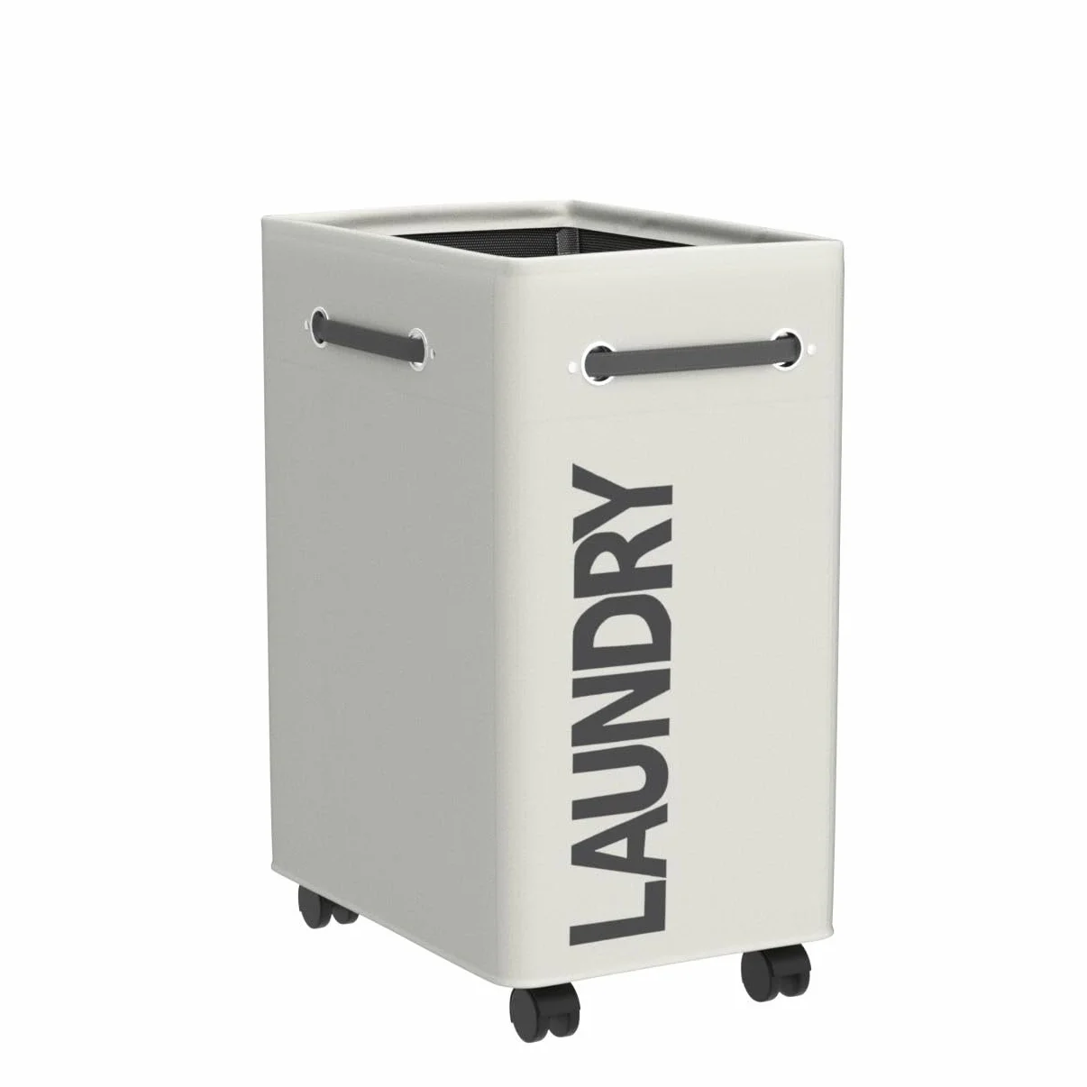Cestos para la Colada con Ruedas 65L Cesta de Ropa Sucia Plegable Multifunción Colector de Lavandería de Tela Oxford con Manija, Adecuado para Almohadas, Ropa, Mantas(Beige)