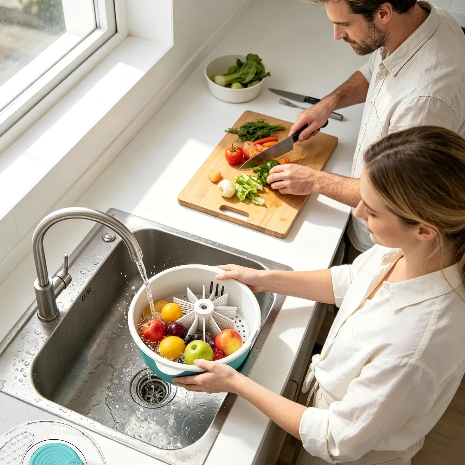 Centrifugador de ensalada Limpieza manual Secado rápido Limpiador multiusos | Limpiador de Frutas Secador de Verduras Tirachinas para bayas, ensaladas, alimentos, cereales, hogar, cocina, apartamento,