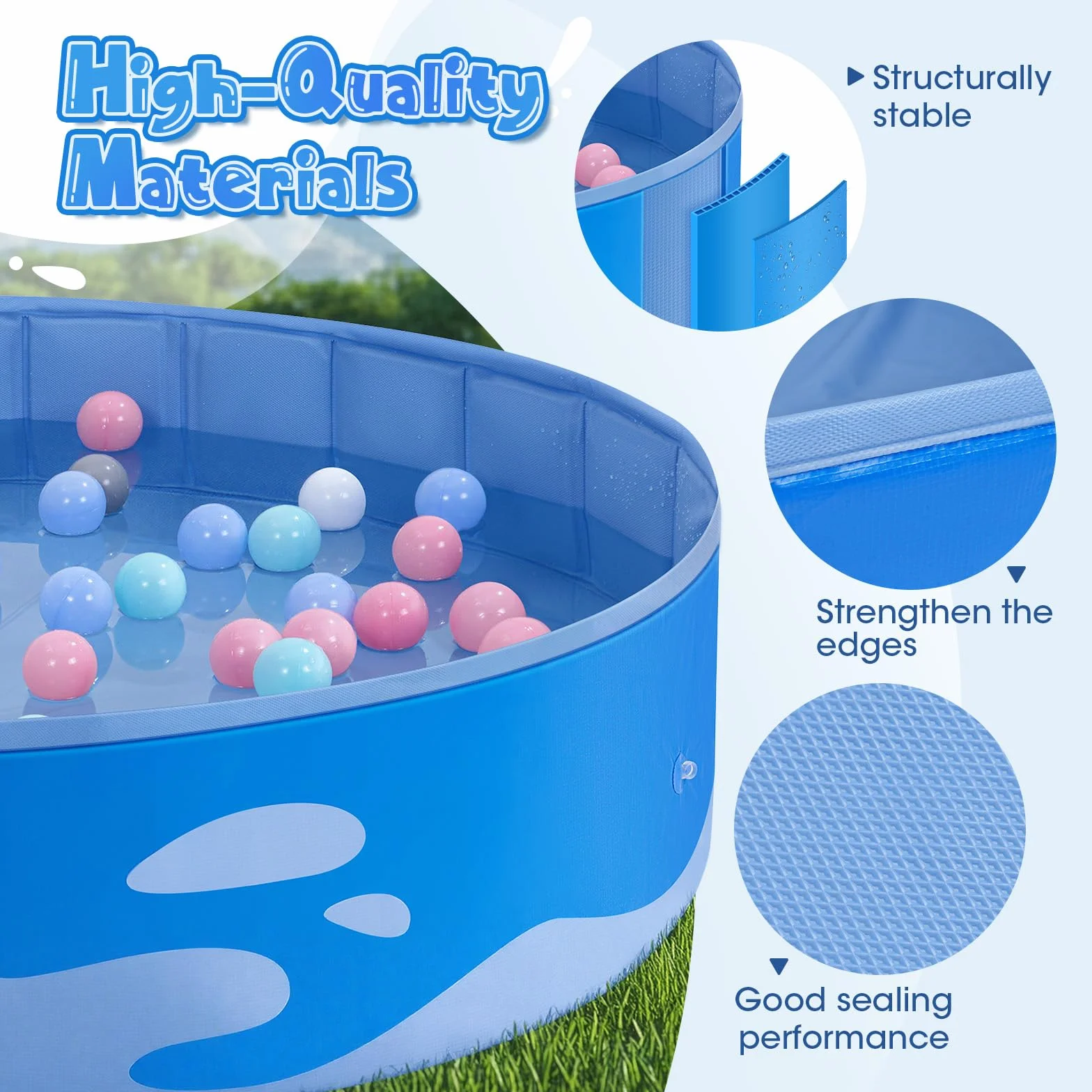 Peradix Piscina Infantil con Toldo 120 cm Plegable Protección Solar UPF50+ para Bebés y Niños