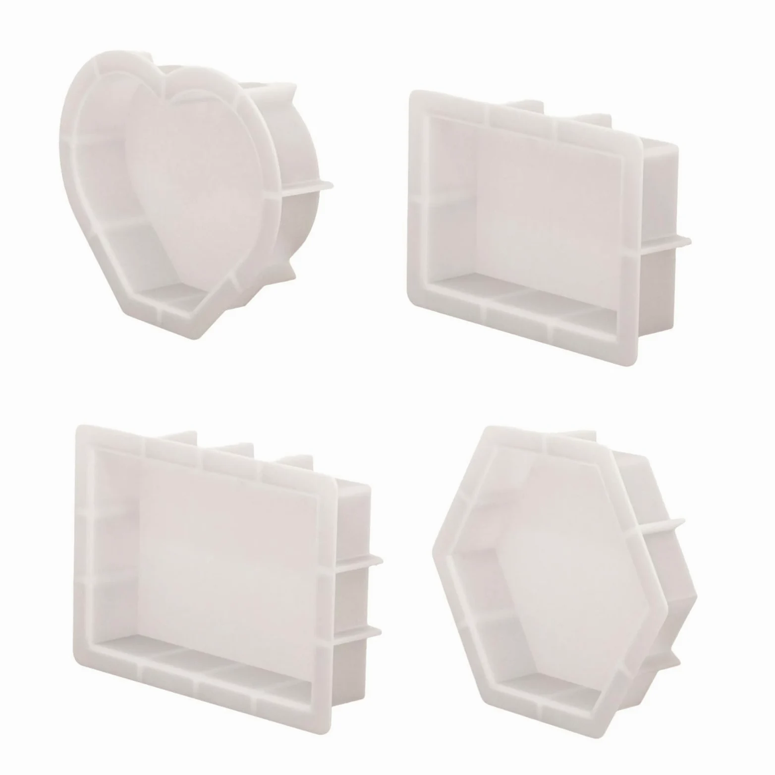 Moldes de resina de corazón multiusos, rectángulo grande | Moldes para sujetalibros con textura de silicona, adecuado para ocasiones especiales y como regalo