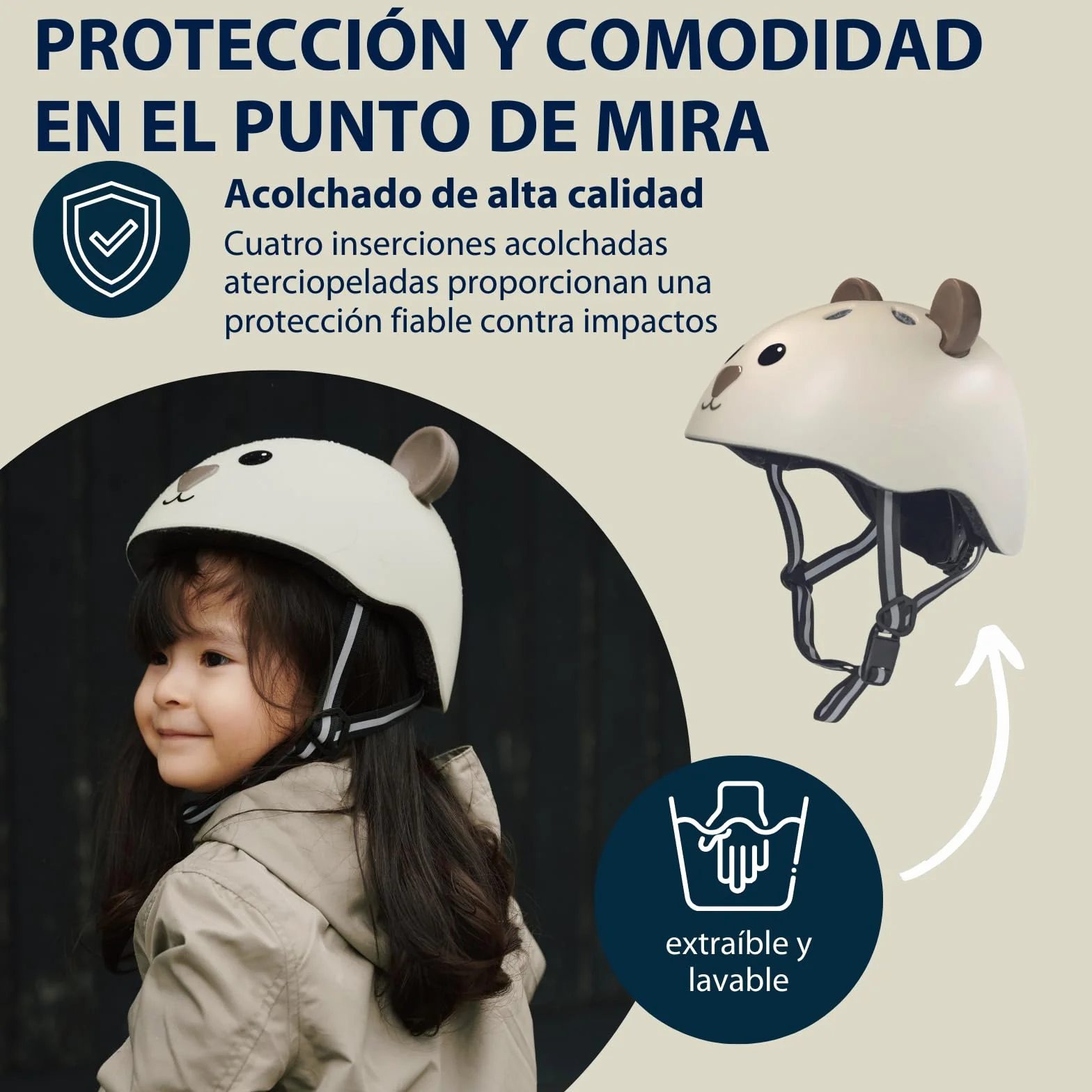 HUDORA Casco Infantil Beary Talla XXS para Bicicletas y Patinetes