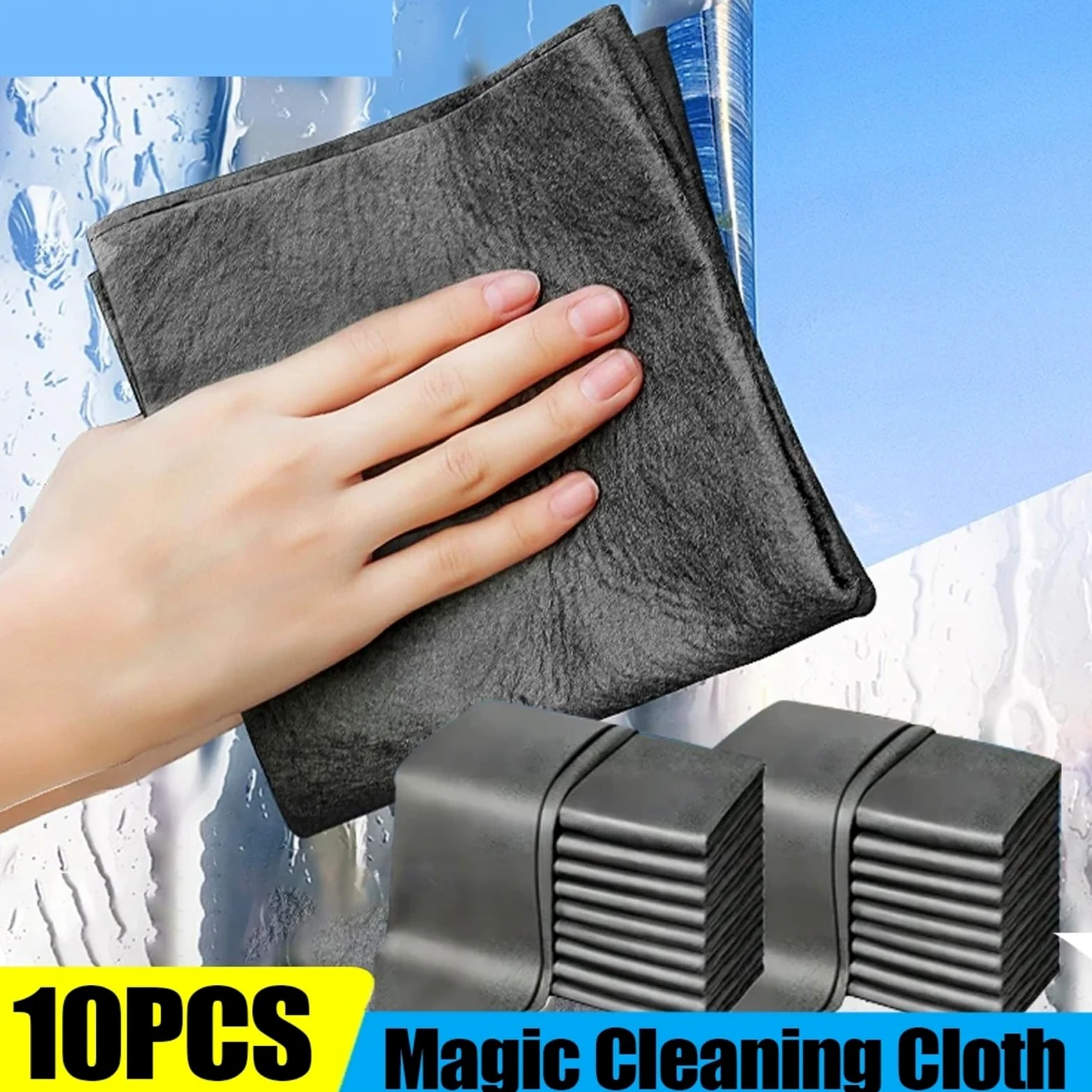 PañO De Limpieza Paños de limpieza mágicos, trapos de lavado de microfibra reutilizables, toalla limpia de vidrio de microfibra, trapos de limpieza lavables sin pelusa, 1/10 Uds.(Thickened 40x50cm,5Pc