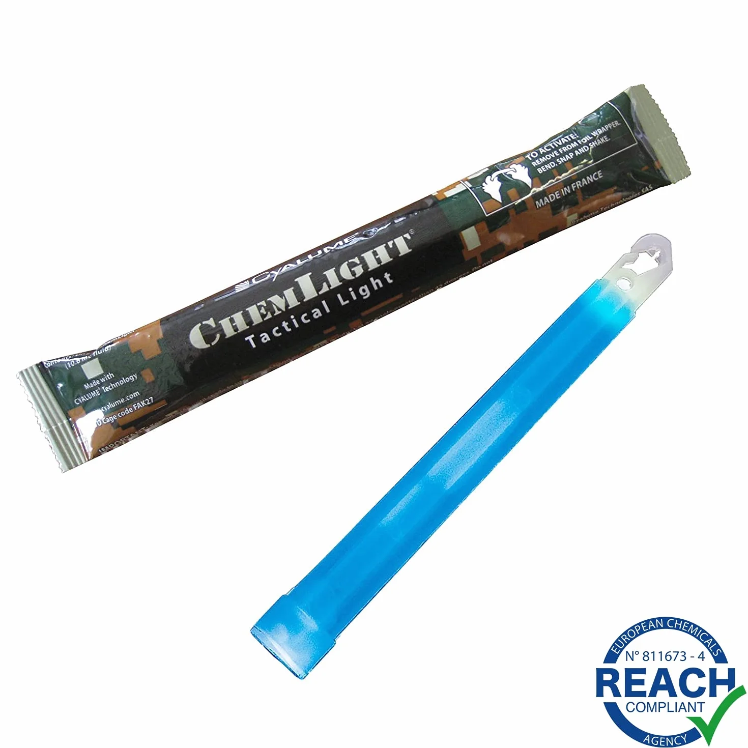 Cyalume ChemLight Barra de Luz Azul Militar 15cm 8 Horas Caja 10