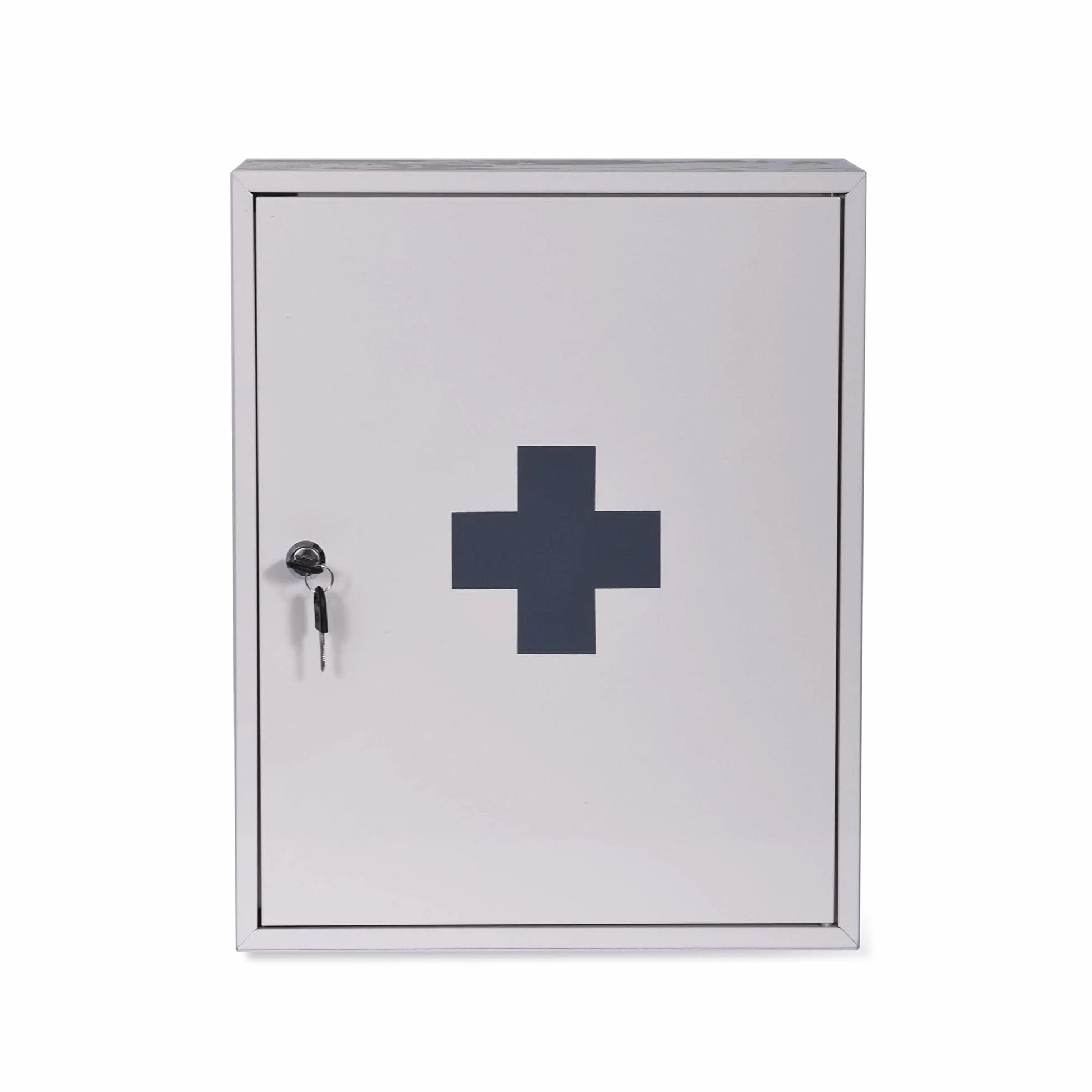CKB LTD Medicine First Aid Medical - Armario de pared con 3 estantes y bloqueable, incluye 2 llaves, fabricado en acero recubierto de polvo de 45 x 36 x 16 cm