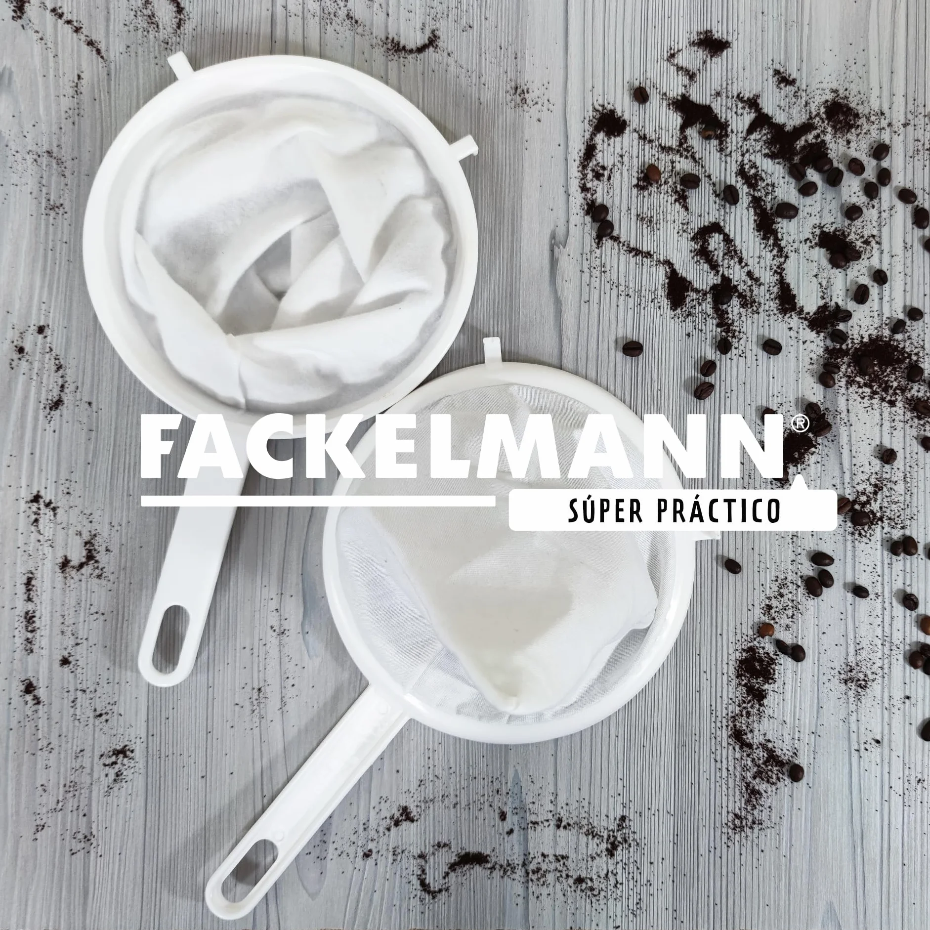 Fackelmann Colador de Tela 22 cm, Pasapurés, Gasa de Queso, Colador de Kéfir, Franela, Color Blanco, 1 ud.