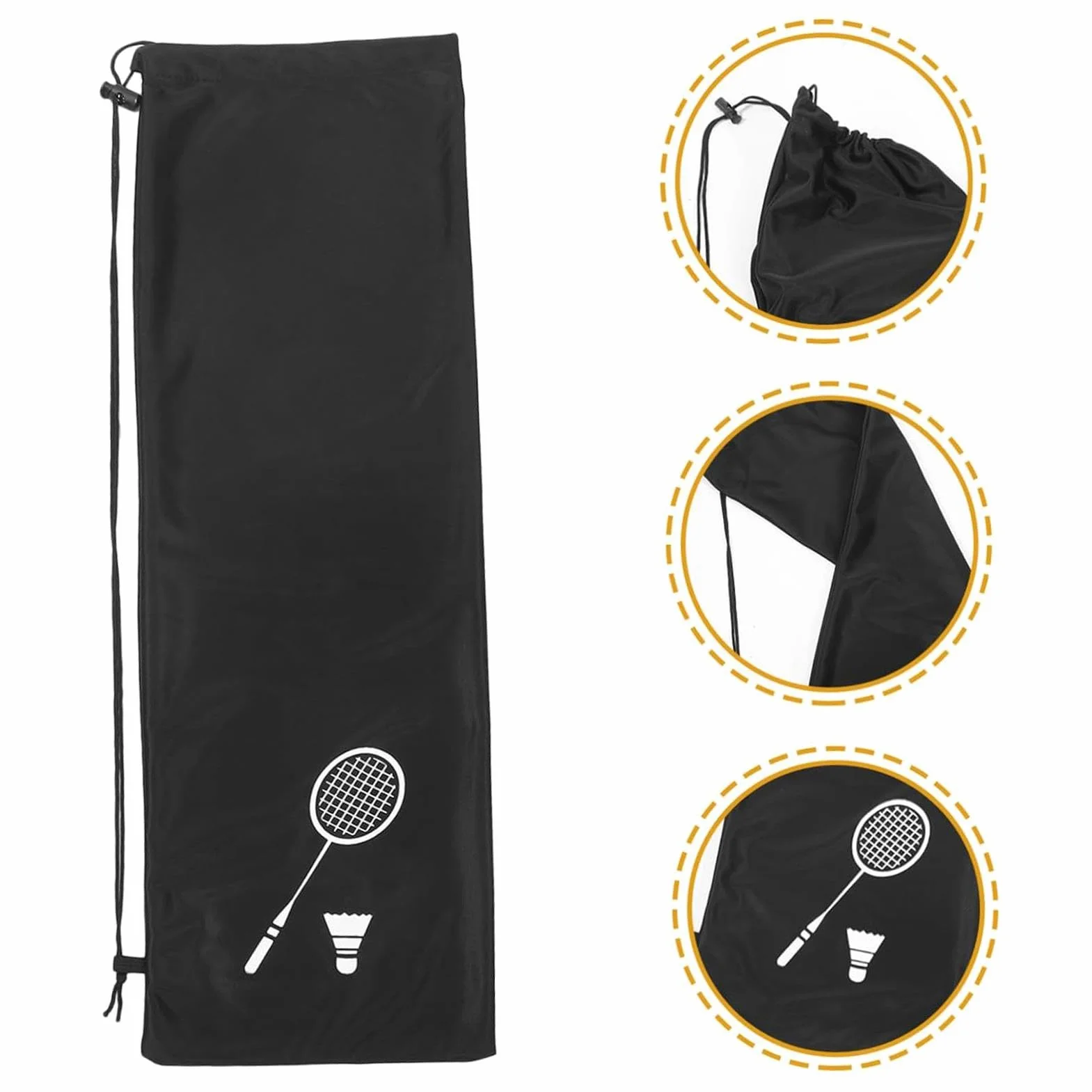 Funda para raqueta de bádminton, bolsa reutilizable de transporte de un hombro