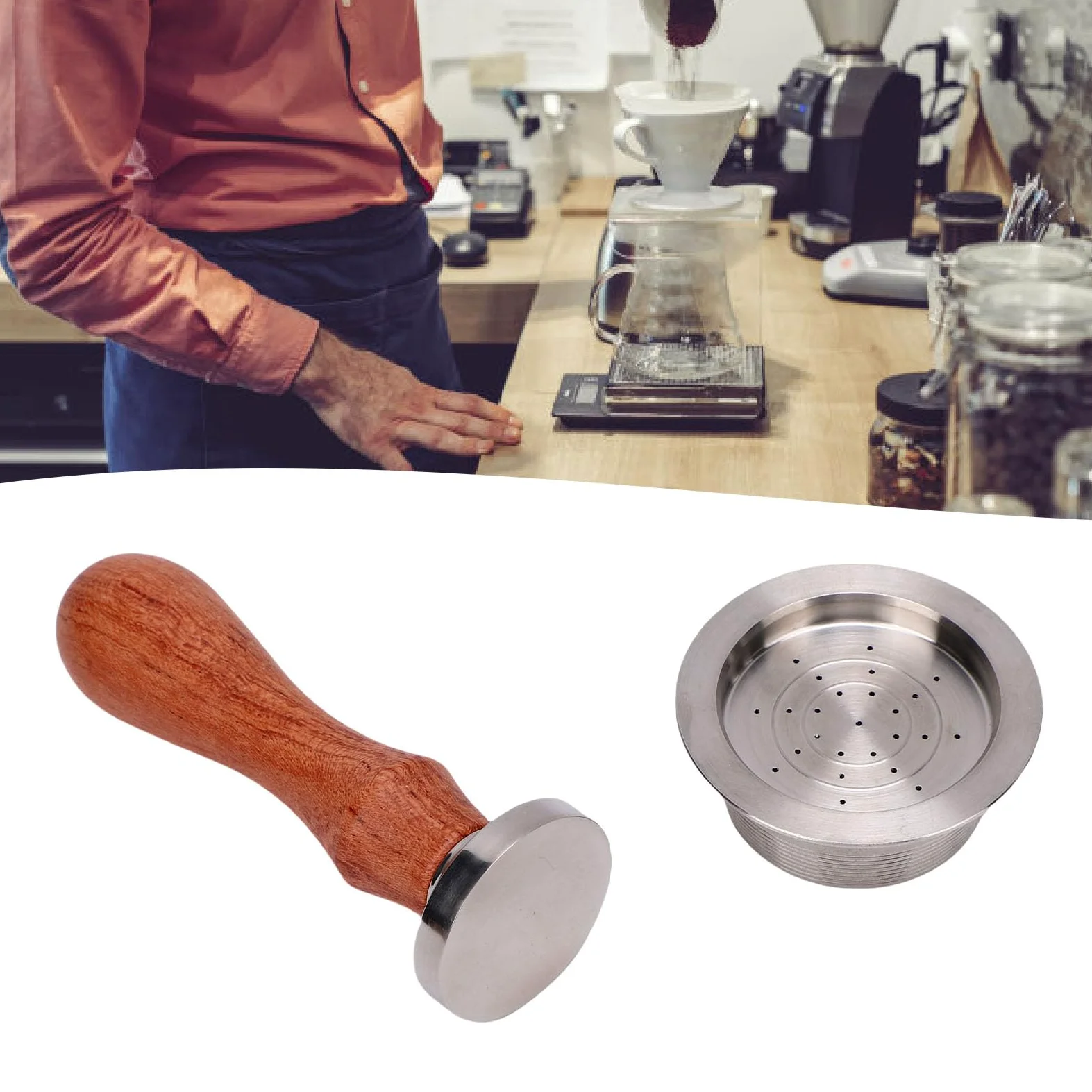 Cápsulas de Café Reutilizables para Cafeteras Mio, Cápsulas de Café Recargables Filtro de de Recargables de Acero Inoxidable con Prensa de, Cepillo y Cuchara