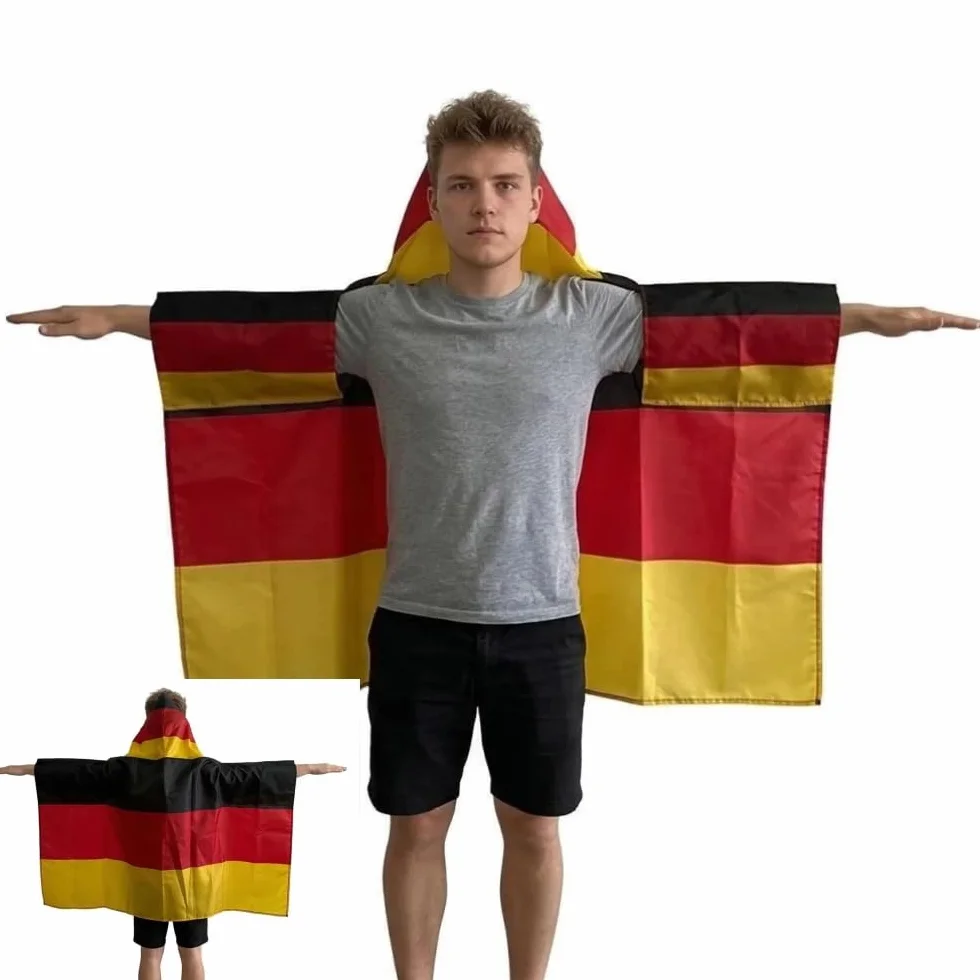 Bandera de Alemania 140 x 80 cm, 100% poliéster con mangas