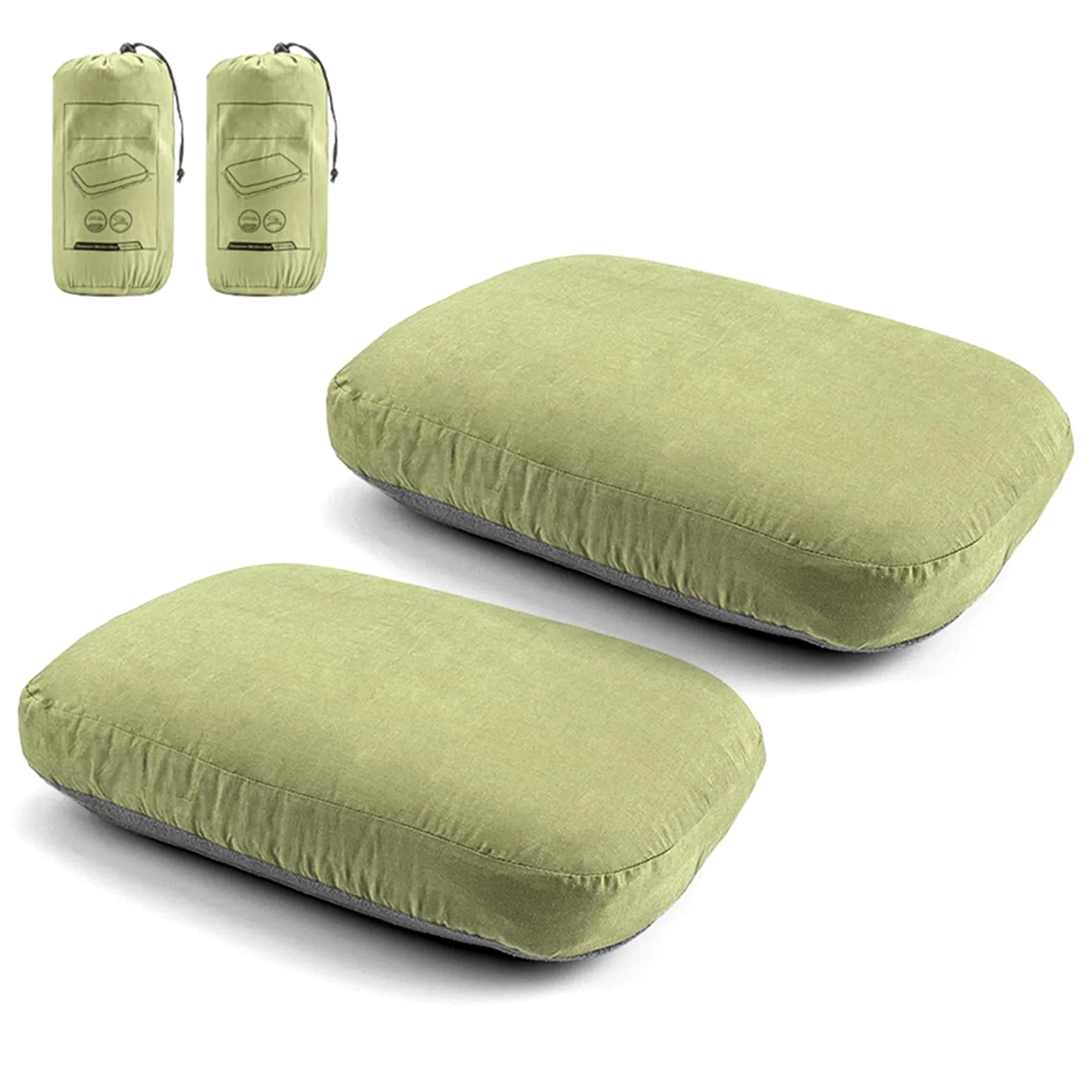 Mingzhe Almohada de Espuma Viscoelástica para el Cuello, Almohada Cervical Portátil para Viajes y Acampada, Cómoda de Soporte el Cuello NoonBreak (2 Piezas)