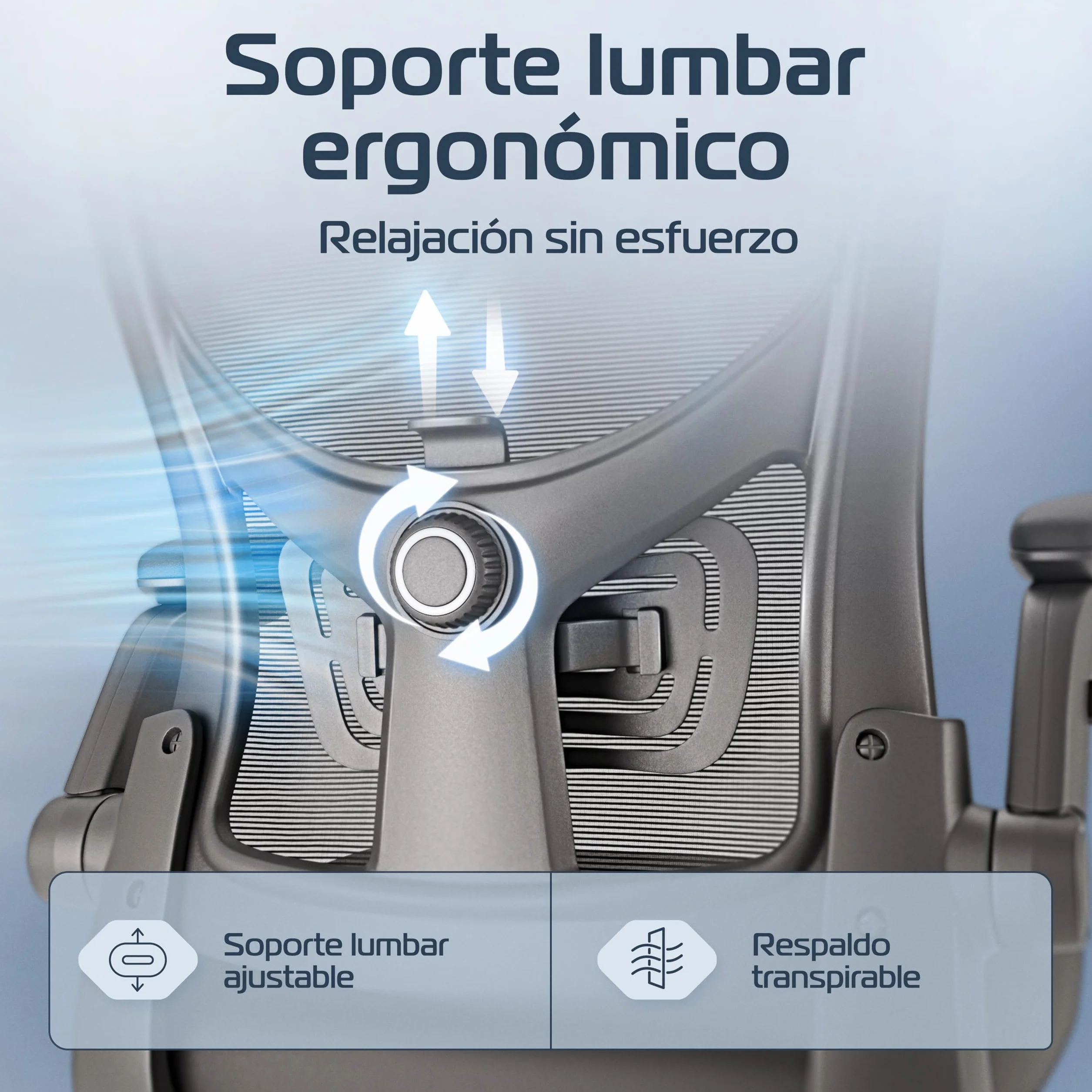 CLOUVOU SmartSeat Silla ergonómica de escitório [GANADORA DE PUREBAS] Silla de Oficina para Gamers Ajustable al 100%, giratoria, cómoda y Resistente hasta 150 kg | Ideal para Trabajo y Estudio
