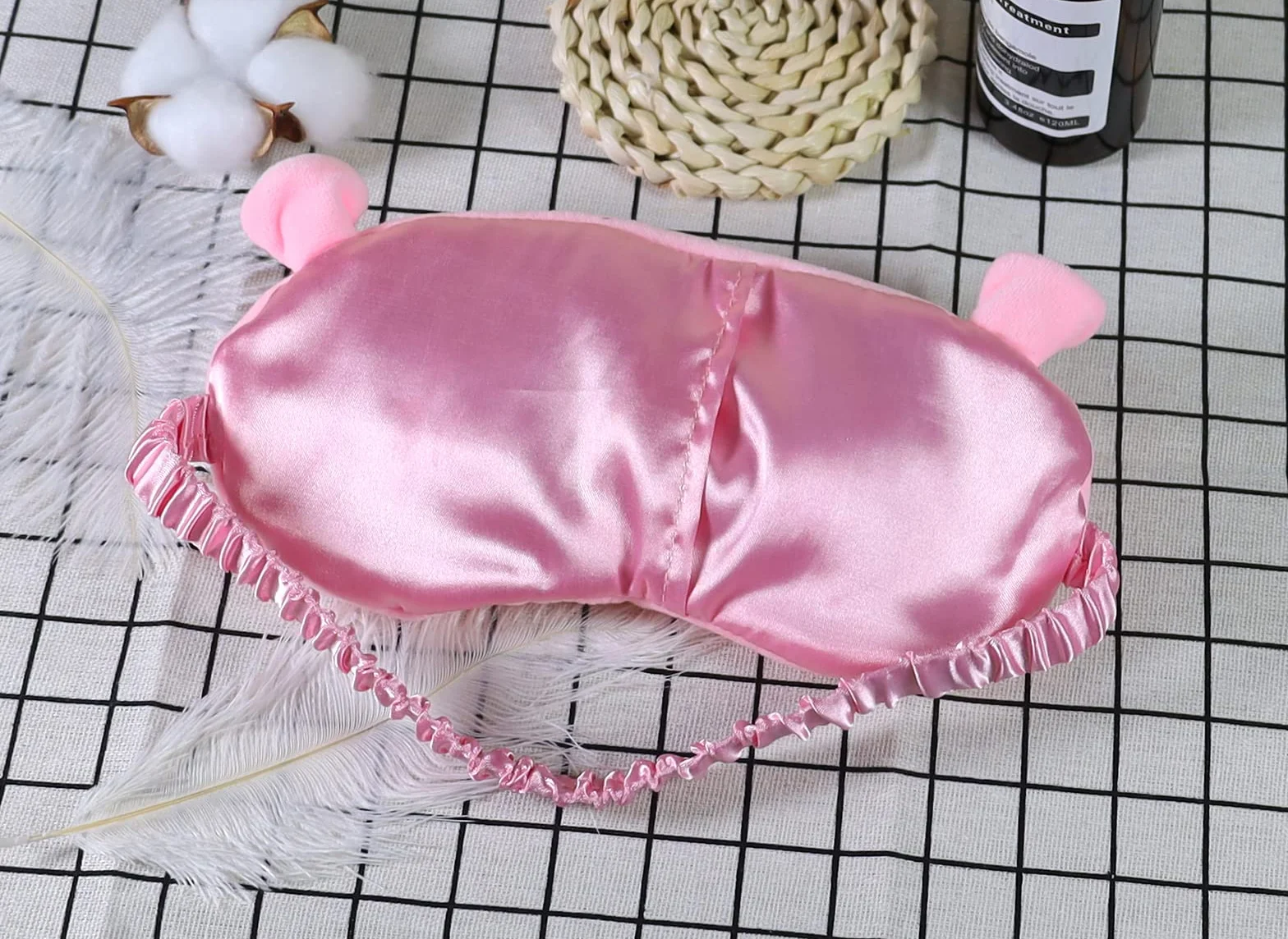 Máscara del Sueño Pelusa Dormir Divertido Rana Dibujos Animados Tapa Ojo Visera Viaje Sleep Mask Rosado