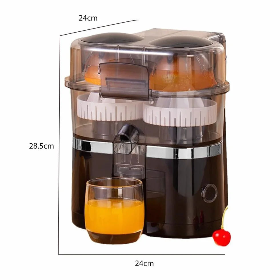 Prensa de cítricos eléctricos, 100 W Presor Cítrico Eléctrico (Gris) | Doble Cabeza y Cortador Juicer Naranja Máquina,Jugo de Fruta De Naranja Automático,Lavavajillas Lavadoras