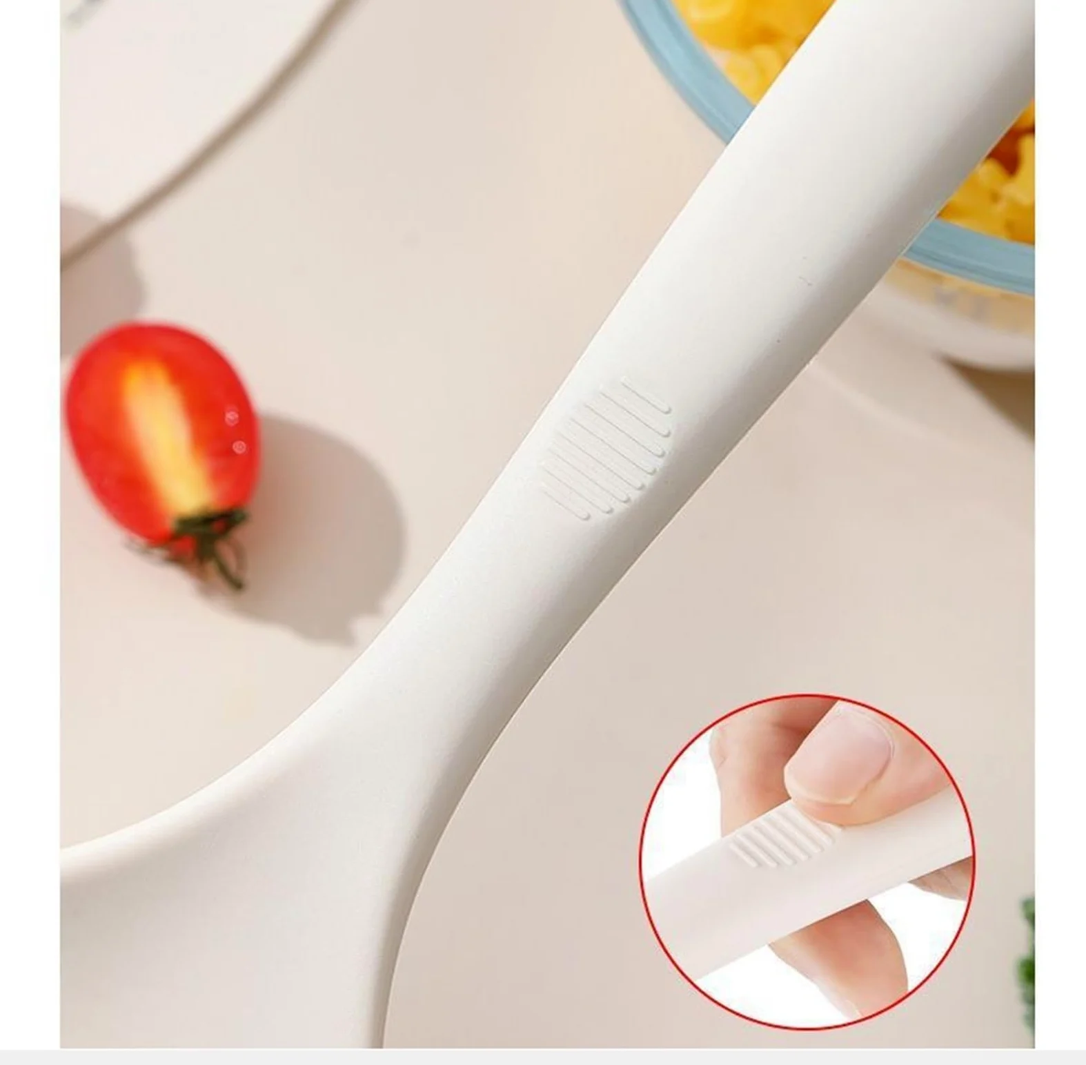 Colador De Cocina Espumadera For Cocinar, Colador De Silicona For Freír Y Cocinar, Bandeja De Drenaje Resistente Al Calor Escurridor Pasta(Beige)