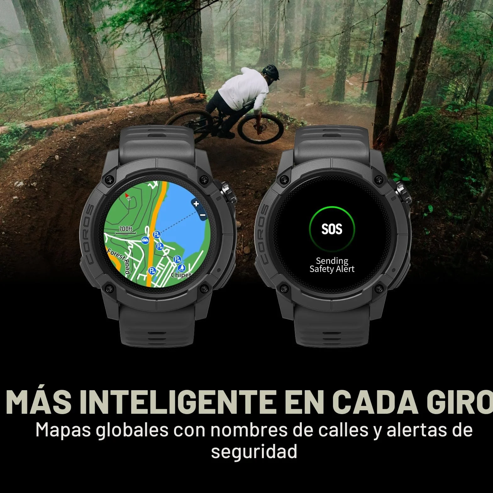 COROS Nomad Reloj Deportivo GPS Resistente Ligero 22 Días Batería Mapas Precargados Navegación Paso a Paso Ceniza