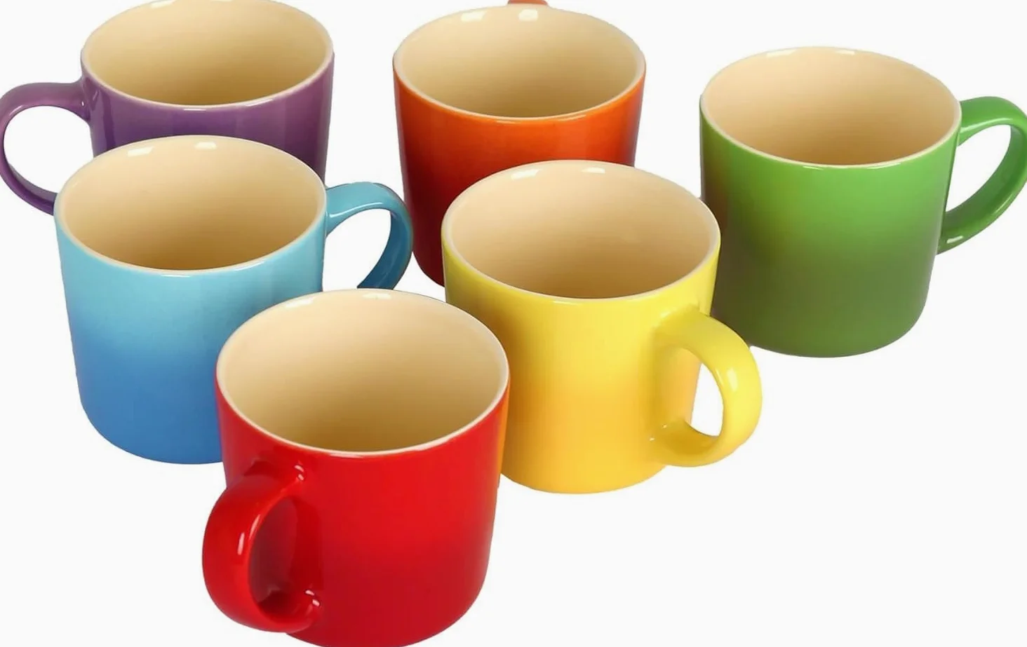 Juego de tazas de café de 6 a 330 ml, aptas para veganos, porcelana de hueso, elegantes vasos de cerámica esmaltada, aptos para microondas y lavavajillas