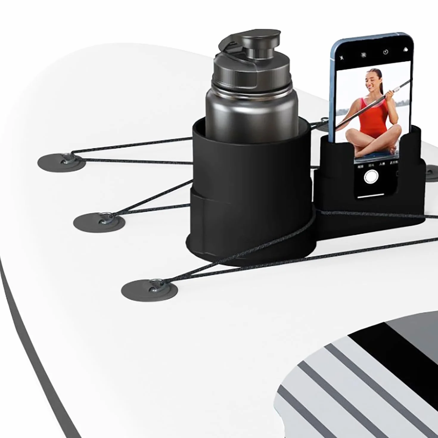 Soporte para Teléfono Móvil para Tabla de Surf Kayak - Negro, Accesorio Pequeño de Almacenamiento para Paddleboard