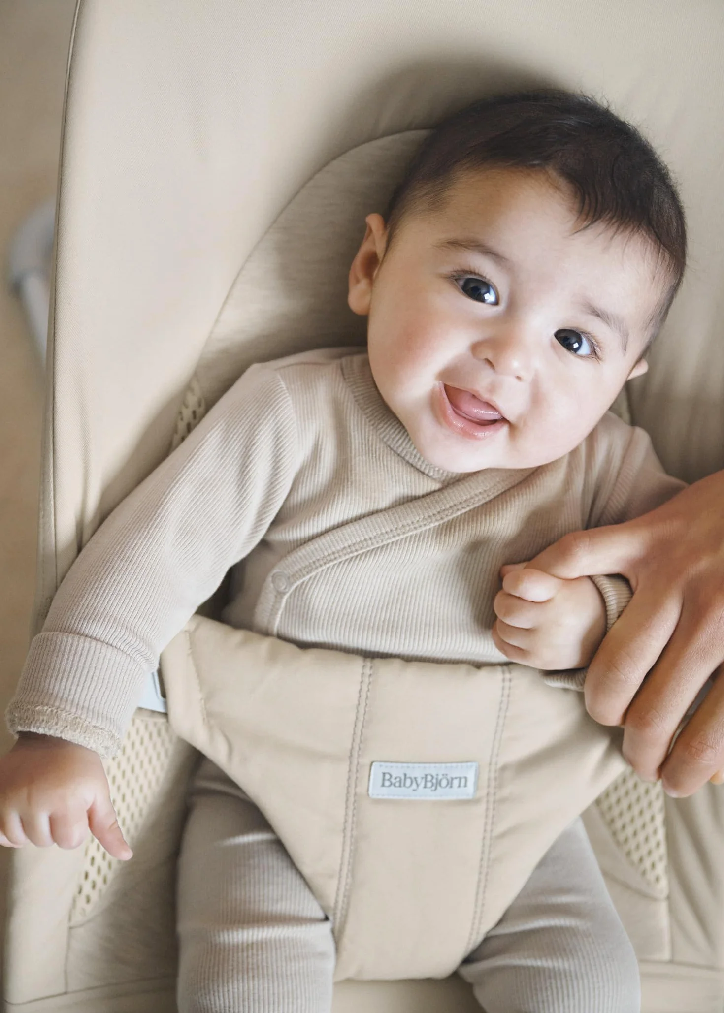BabyBjörn Hamaca Balance Soft, Tri-Fabric, Beige Claro