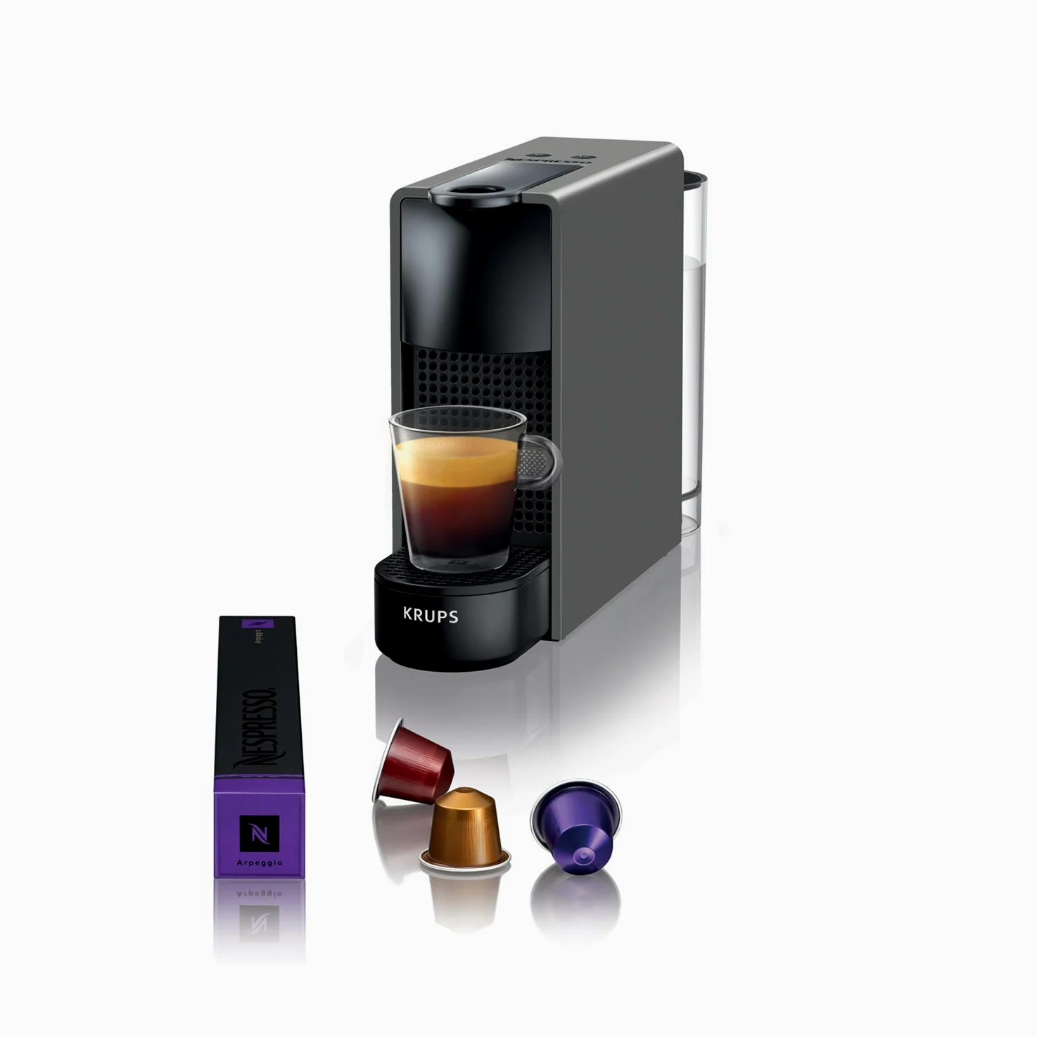 Krups Nespresso Essenza Mini Intensa Cafetera de Cápsulas de Café Barista, 2 Tamaños de Taza, Espresso, Lungo, Diseño Ultra Compacto, Automático YY2911FD, 0.6 litros
