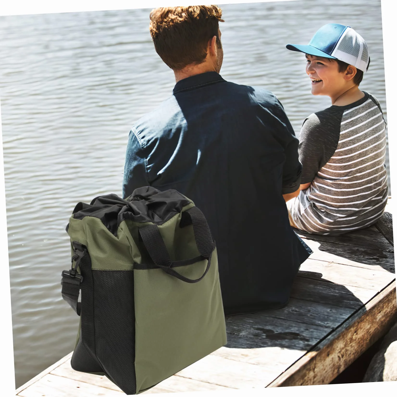 HEMOTON Bolsa para Botas de Pesca de Oxford Correas Ajustables, Contenedor para Guardar y Transportar Botas de Pesca al Aire Libre Ventilación y Protección