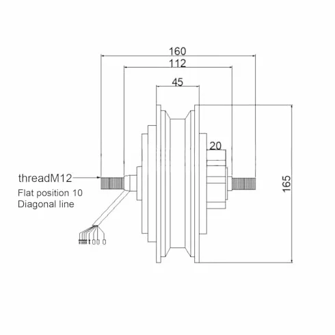 Motor Eléctrico 48V 1000W Cubo Rueda Aleación Aluminio para Bicicleta Eléctrica Bricolaje