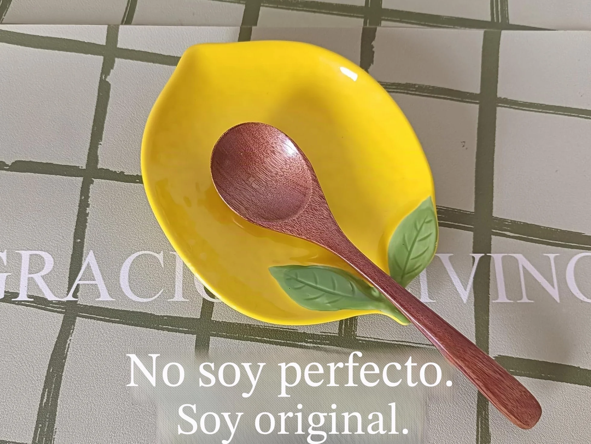 Reposa Cucharas Cocina de Cerámica con Forma de Limón,Apoya Cucharas Decorativo con Hojas Verdes,Soporte de Cuchara para Cocina o Servicio de Té,Soporte de Accesorios de Cerámica,Apto para lavavajilla