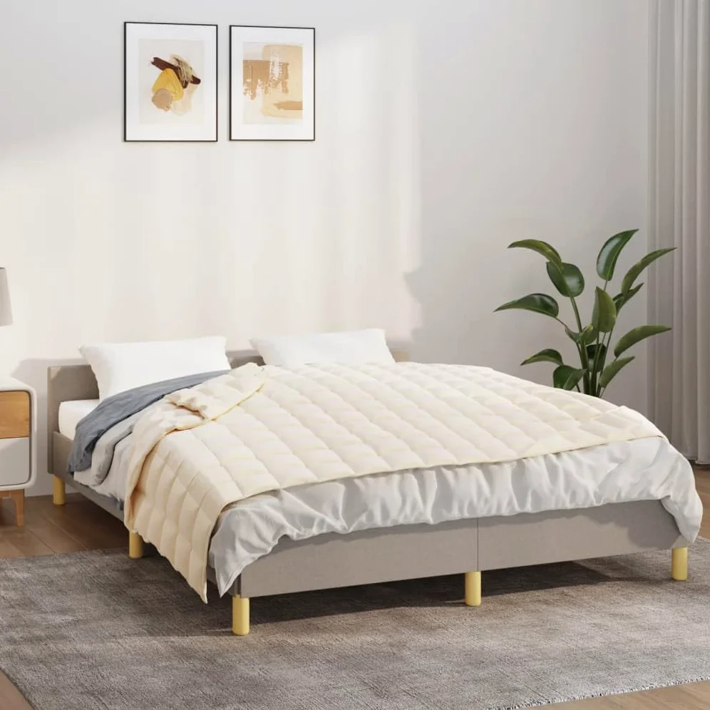 INLIFE Manta ponderada crema claro 150 x 200 cm 7 kg tejido casa y jardín, ropa de cama (7,47 kg)