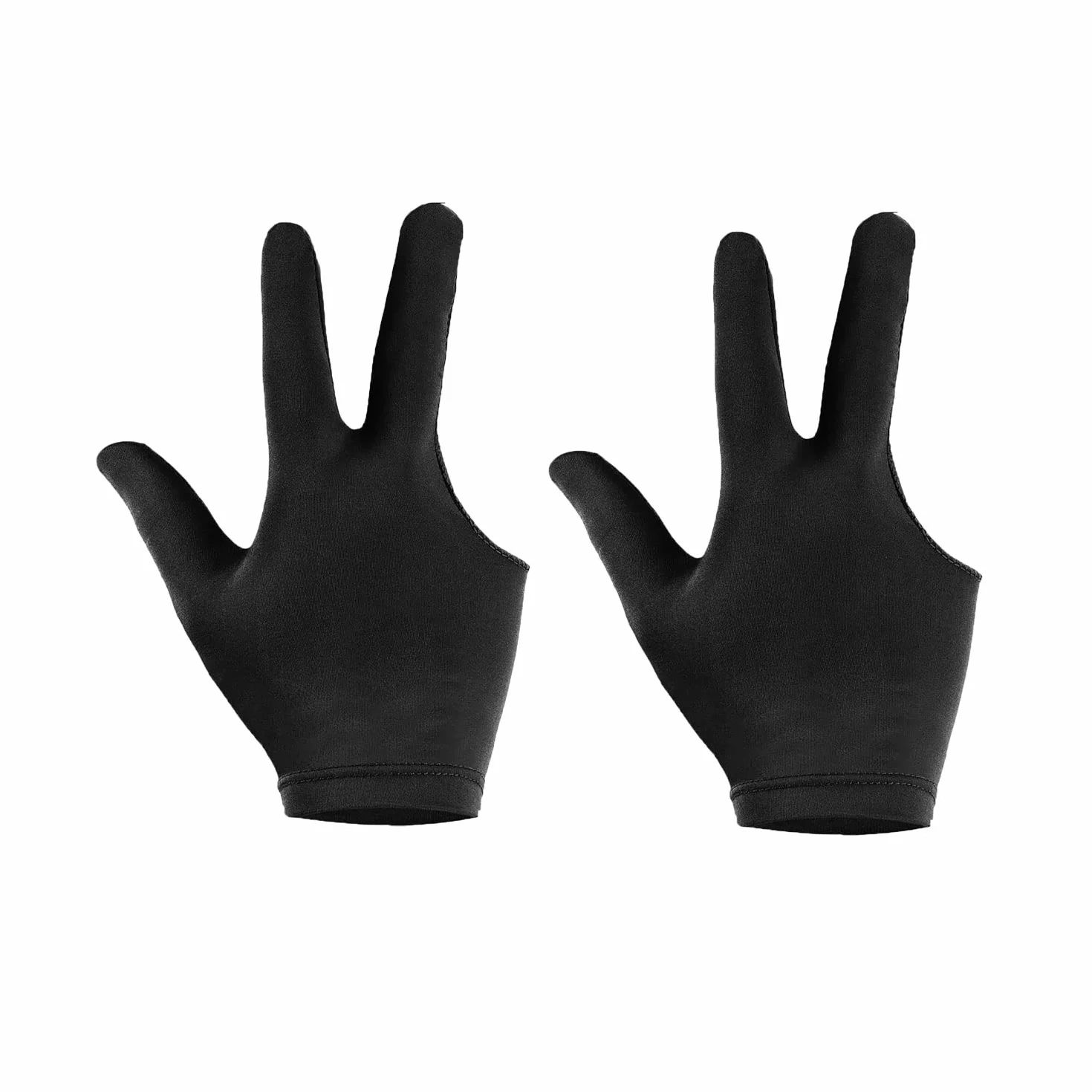 zalati Guantes de billar de tres dedos para taco de billar, licra y licra para mano izquierda y derecha, color rojo