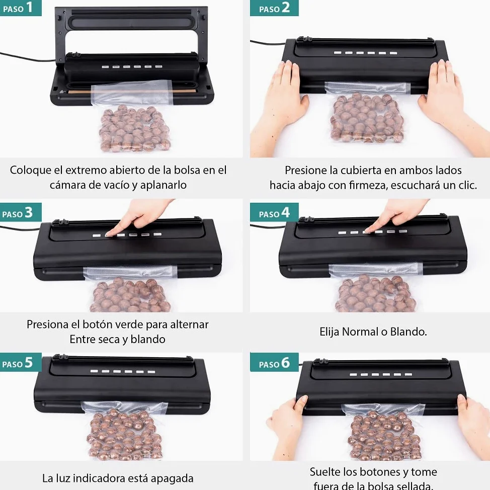 Envasadora al vacío Ultratec Advanced, aspira alimentos, documentos y más, 5 funciones, incluida la aspiración externa, amplios accesorios y repuestos incluidos