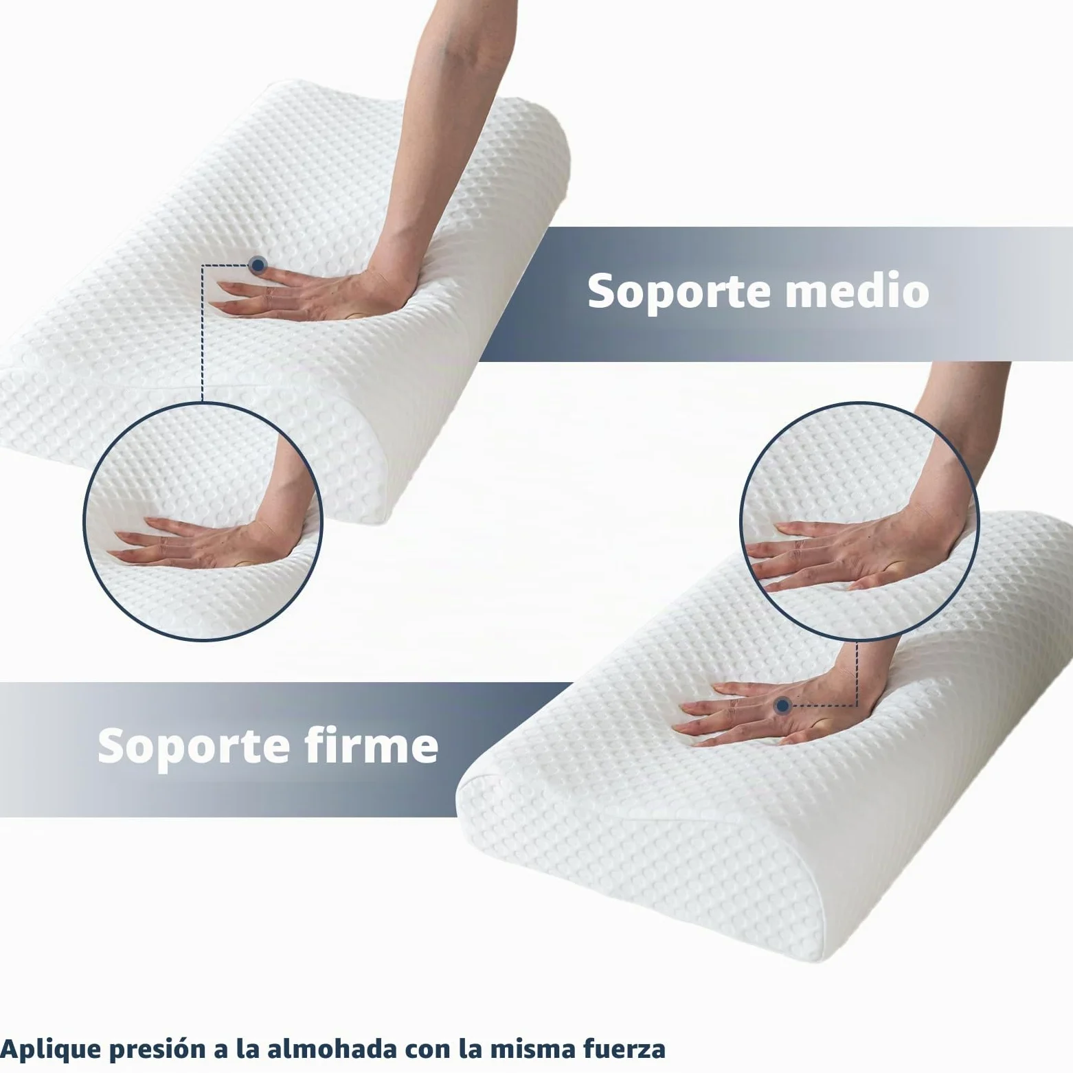 Good Nite Almohada de Espuma viscoelástica para el Contorno del Cuello, Almohada ortopédica Cervical ergonómica, Suave, Almohada Profunda para Dormir de Lado y Boca Arriba