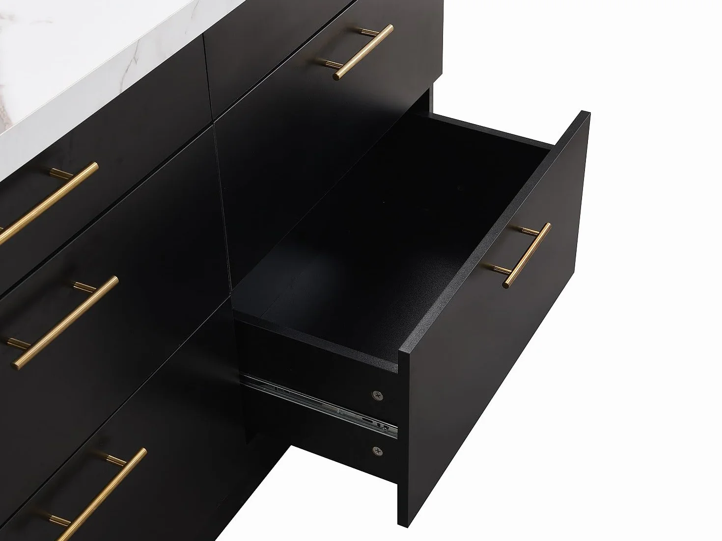 Vente-unique - Isla Cocina 2 plazas Alegrita - MDF - Negro, Blanco