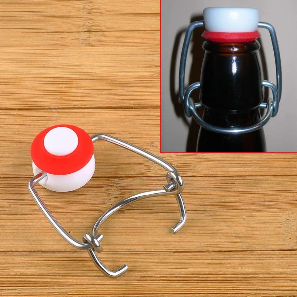 8 tapones de repuesto para botellas oscilantes, tapones de vino, tapón de tapa abatible, botellas de cerveza de raíz, tapas oscilantes de repuesto para preparación casera