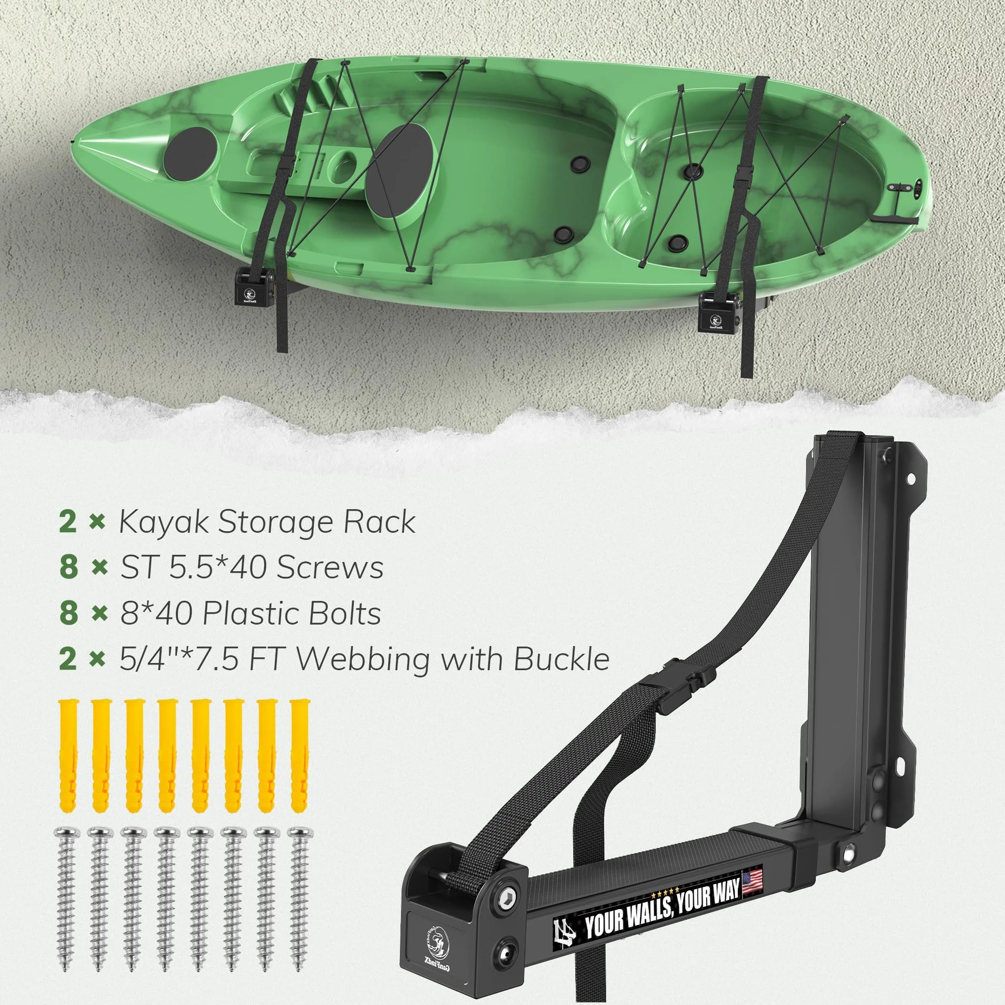Soporte de Pared para Kayak Adulto GanFindX Wall Mount-200