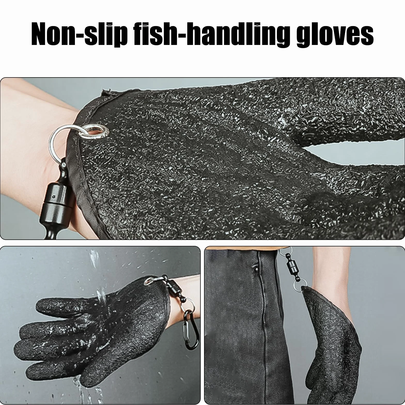 Guantes de Pesca Antideslizantes Anti Corte con Hebillas Magnéticas y Alicates