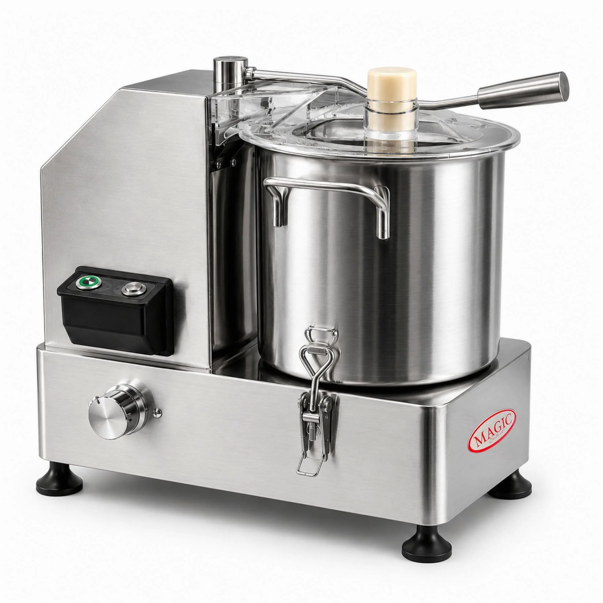 Picadora de Alimentos Industrial. Trituradora Profesional Acero Inoxidable | Procesador de Alimentos Comercial con Enchufe EU ,1800W, Control de Velocidad, Tapa de Seguridad y Cuchillas 4Cr13