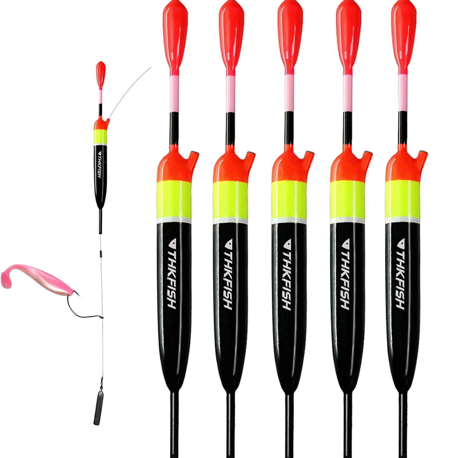 THKFISH Balsa Wood Flotadores de Pesca 5g 10g 15g 4g 3g 5 Piezas