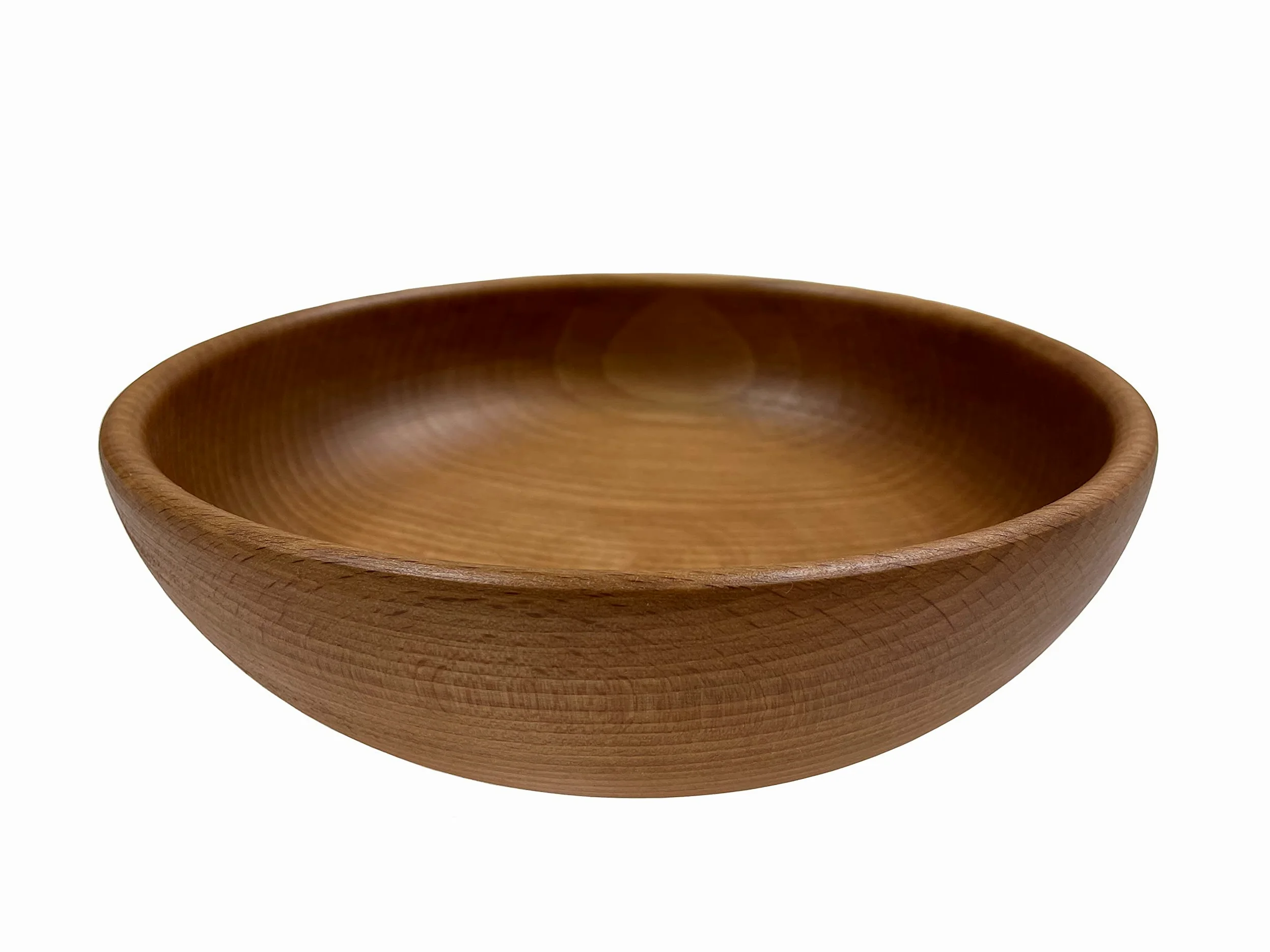 EFO Cuenco para servir de madera, cuenco de frutas decorativo, cuenco para ensalada de alimentos, cuenco de madera natural, cuenco de madera rústica, elegante, tamaño 24 cm