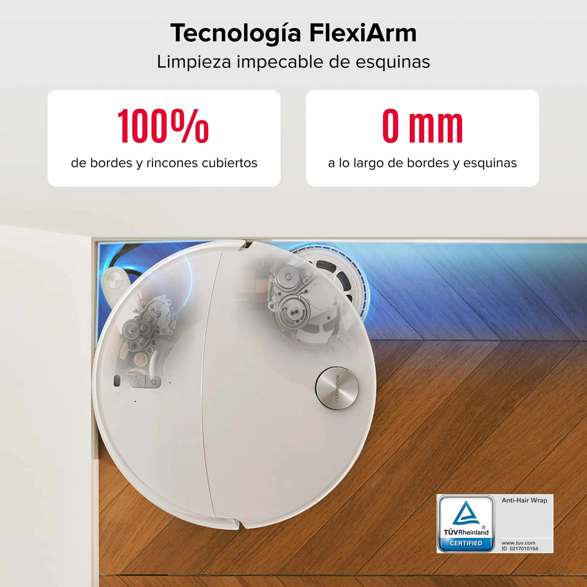roborock Qrevo Curv 2 Pro Robot Aspirador y Fregasuelos, 25000 Pa, Zero-Enredos, Lavado Agua 100°C, Autolimpieza, Evita Obstáculos, Secado Automático, para Pelo de Mascotas