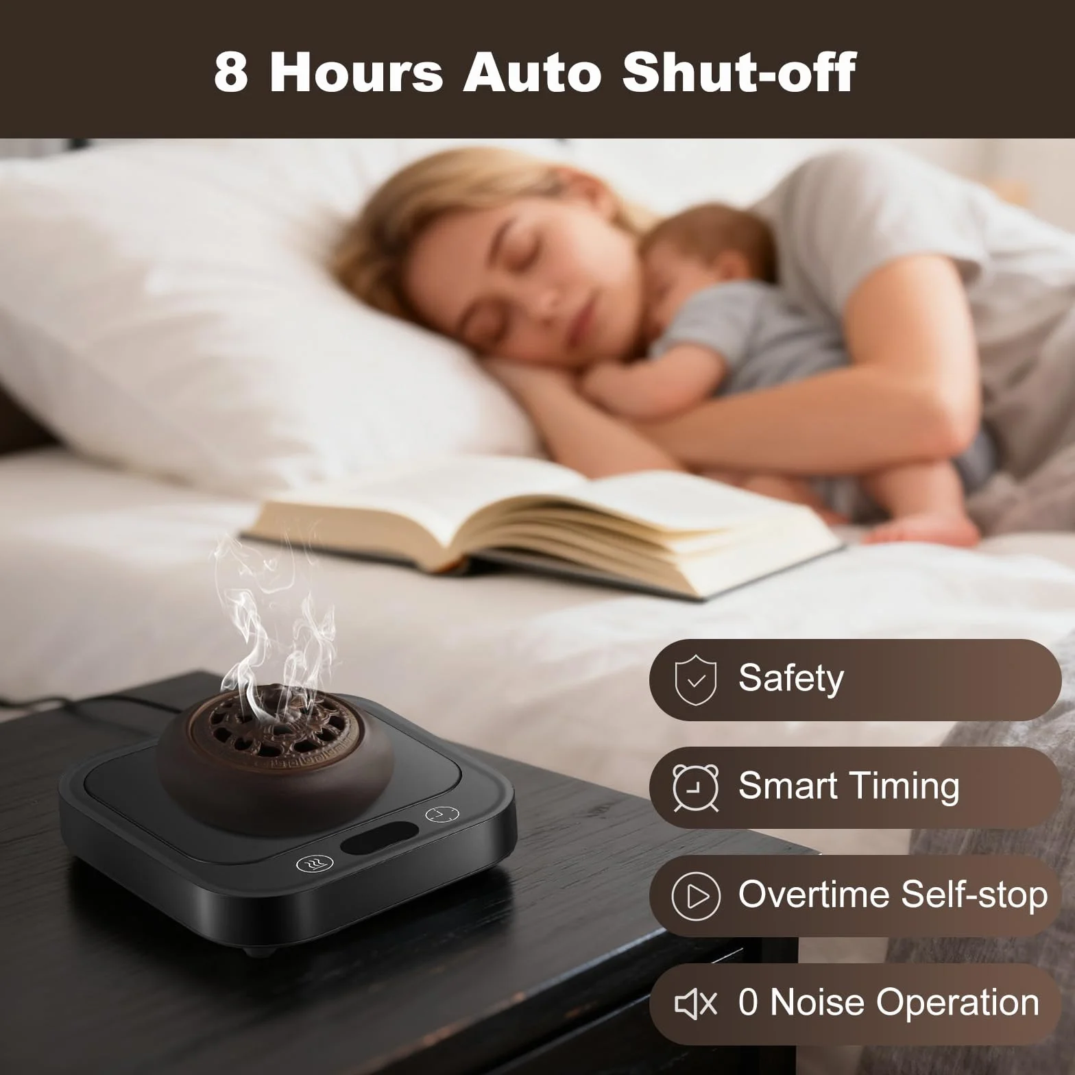 Calentador de Taza de Café con 4 Temperaturas, Apagado Automático 8h para Café, Cacao, Té