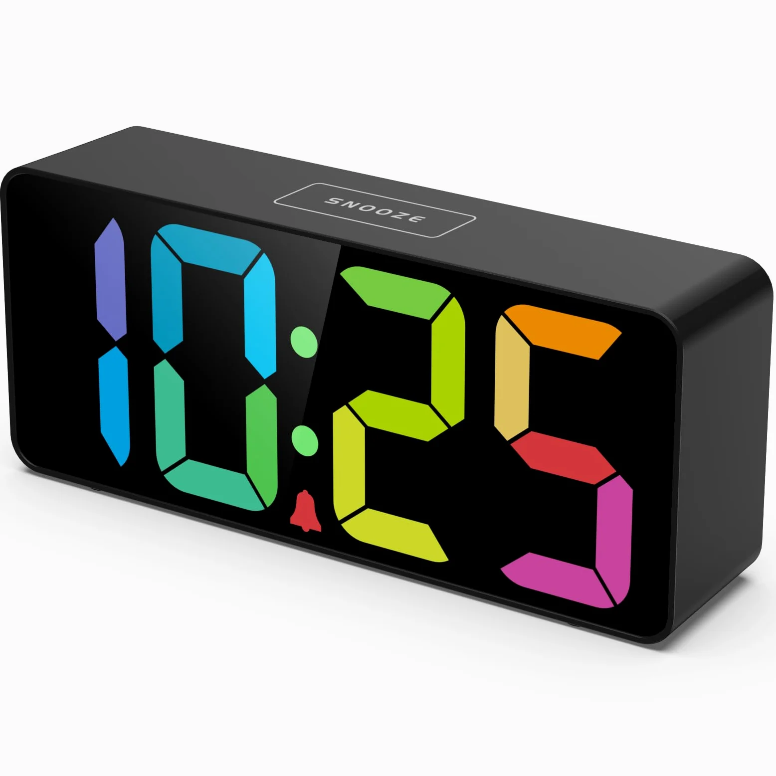 Welgo - Reloj despertador de gran cantidad de 7.5 pulgadas para personas mayores y niños, 0-100% de brillo y volumen ajustable, puerto de carga USB, operación fácil, repetición, fuente de alimentación