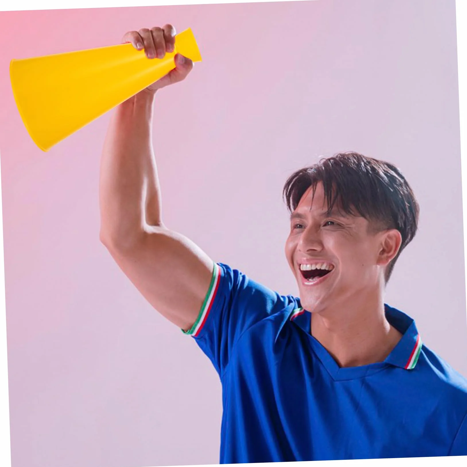 Megáfono Animador Plástico Portátil Amarillo para Fiestas Deportivas