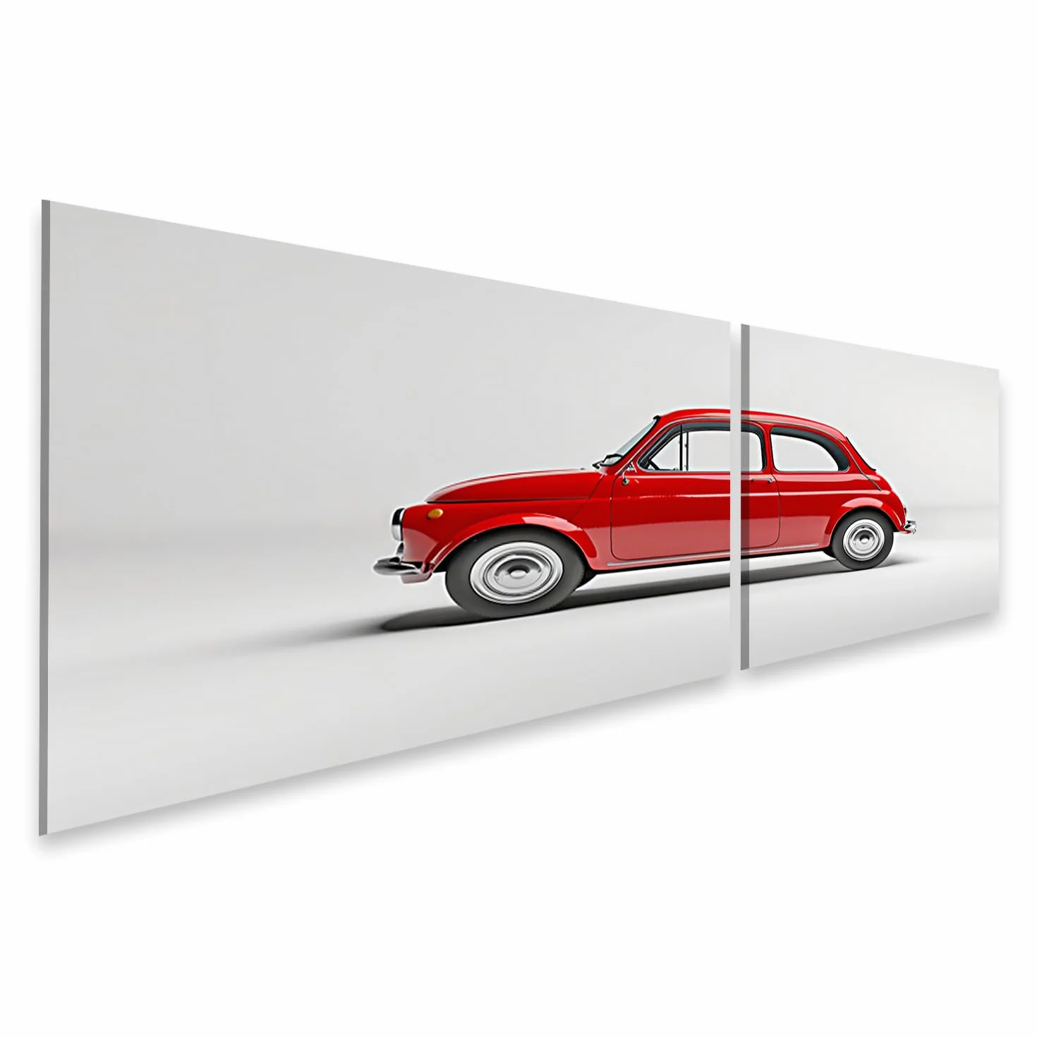 islandburner Pintura Prime en lienzo, coche pequeño estudio rojo clásico, sala de estar, amantes de los coches, taller de automóviles, pinturas, arte de pared, póster